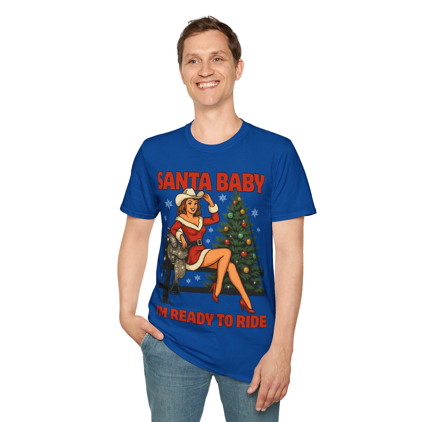 Santa Baby Ready To Ride Unisex Softstyle T-Shirt
