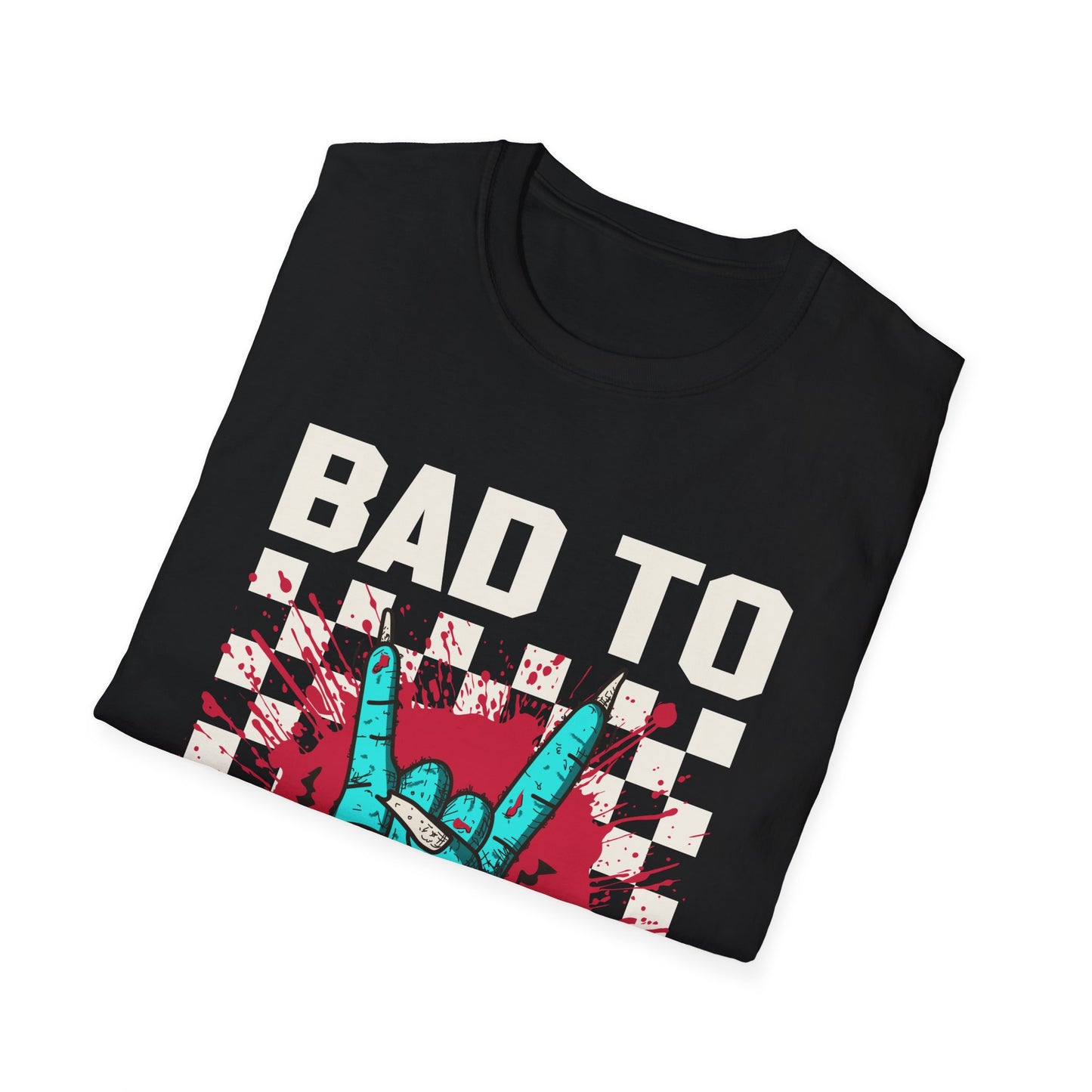 Bad to the Bone Rock On Zombie Unisex Softstyle T-Shirt