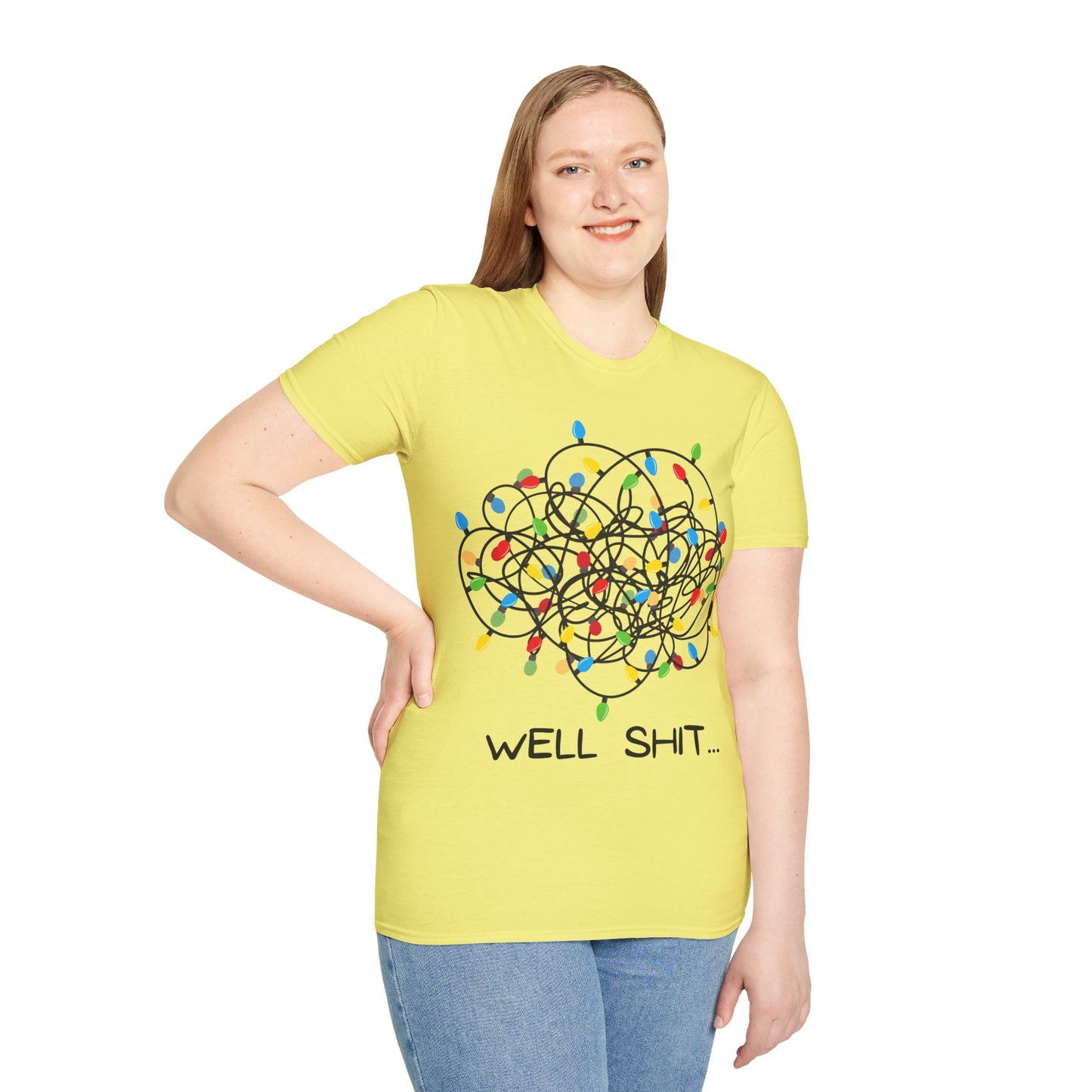 Well Shit Christmas Lights Unisex Softstyle T-Shirt