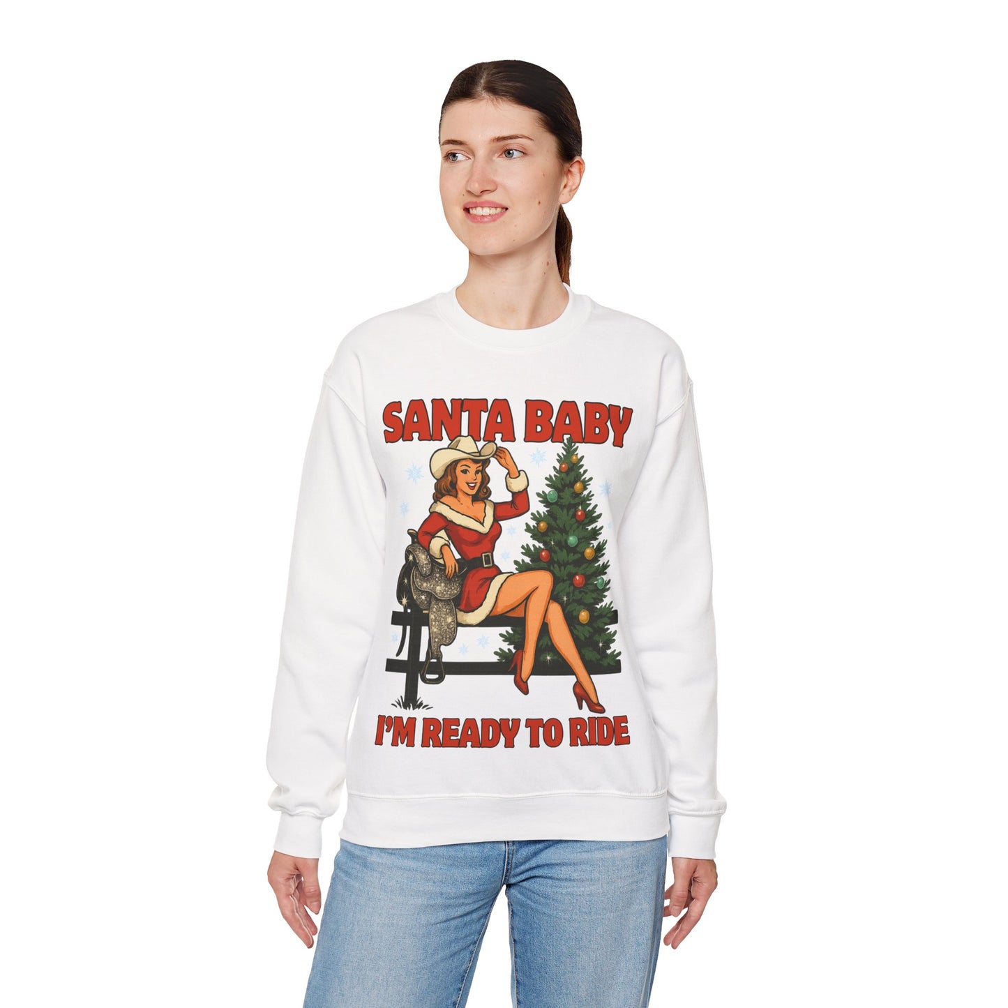 Santa Baby Ready To Ride Unisex Heavy Blend™ Crewneck Sweatshirt