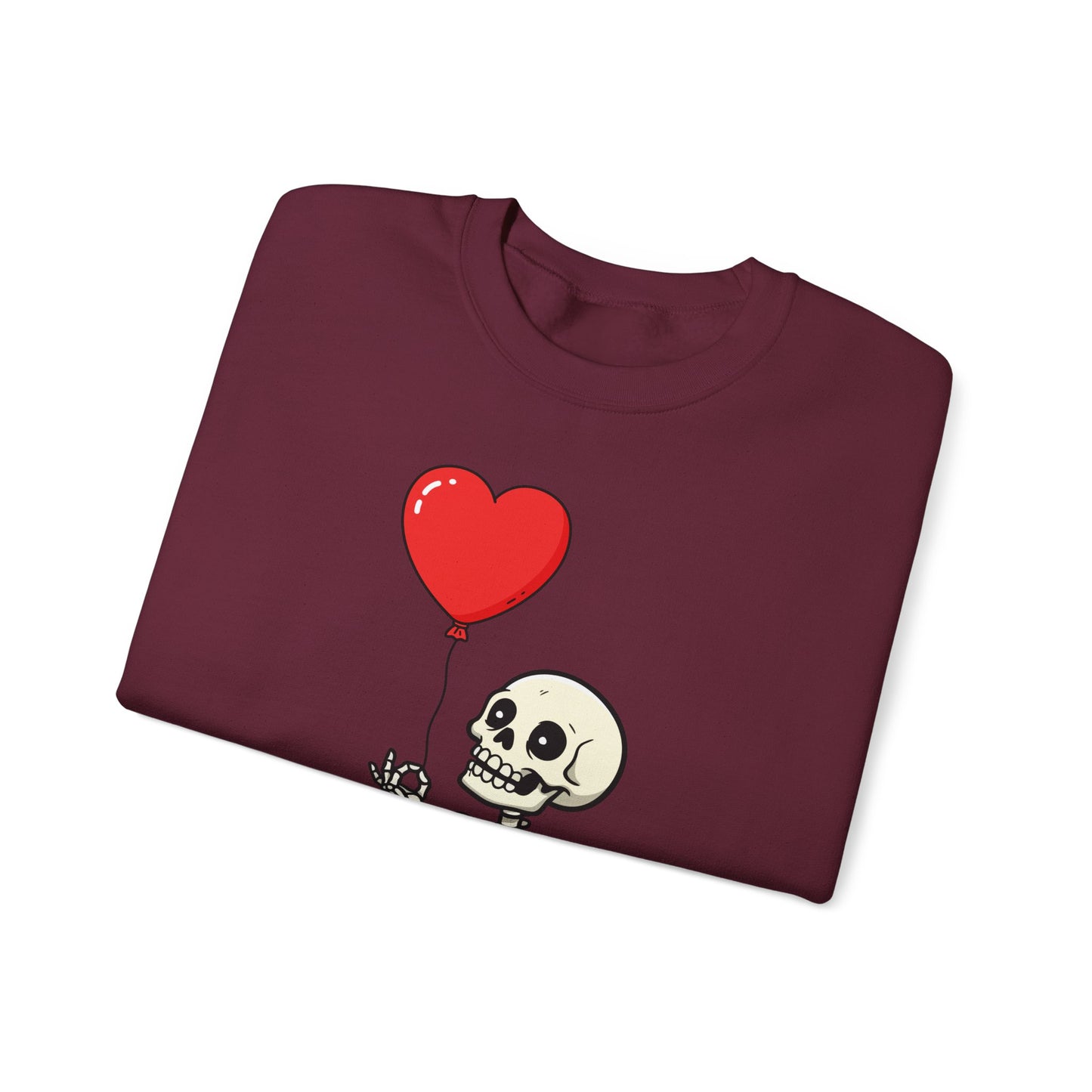 Heart Balloon Skeleton Unisex Heavy Blend™ Crewneck Sweatshirt