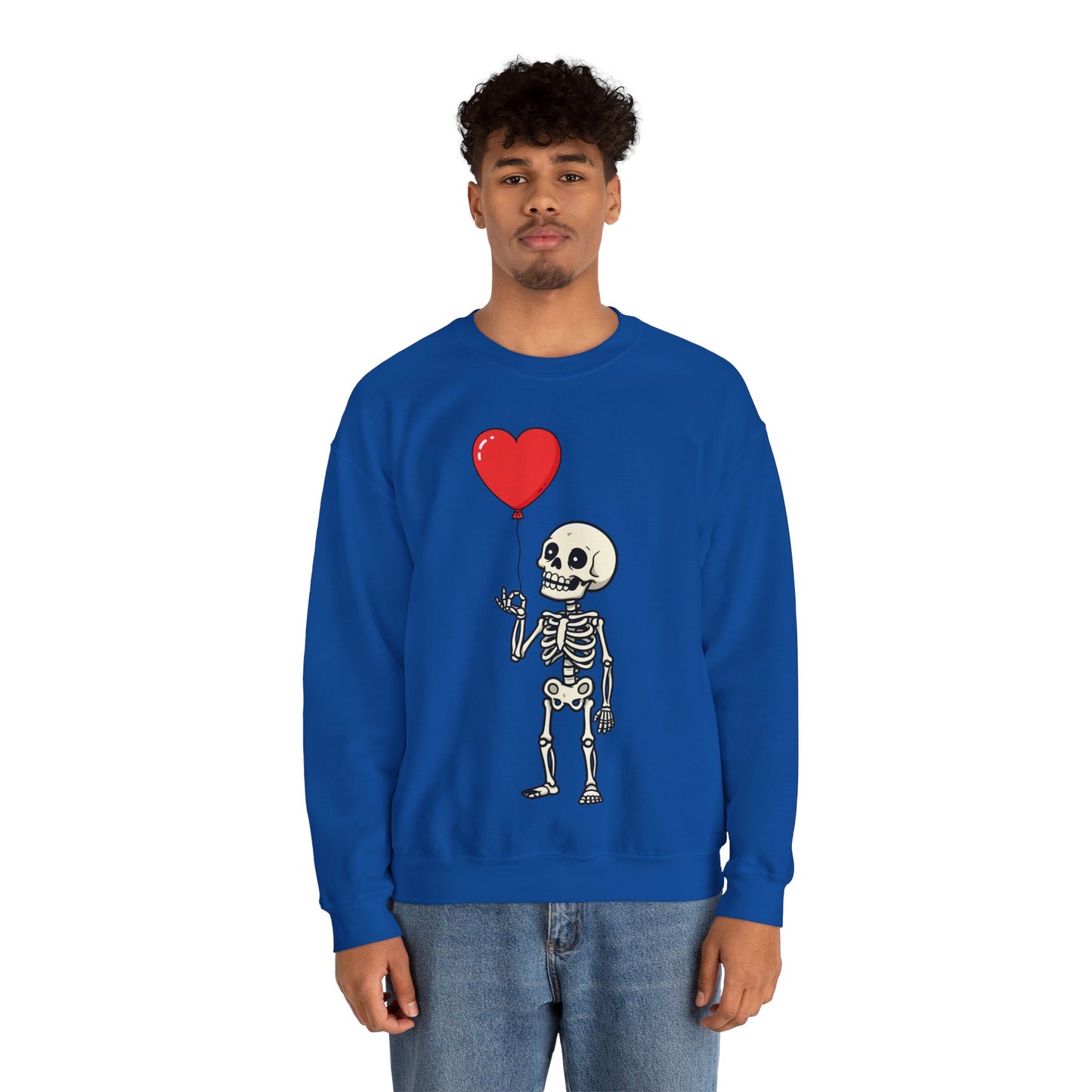 Heart Balloon Skeleton Unisex Heavy Blend™ Crewneck Sweatshirt