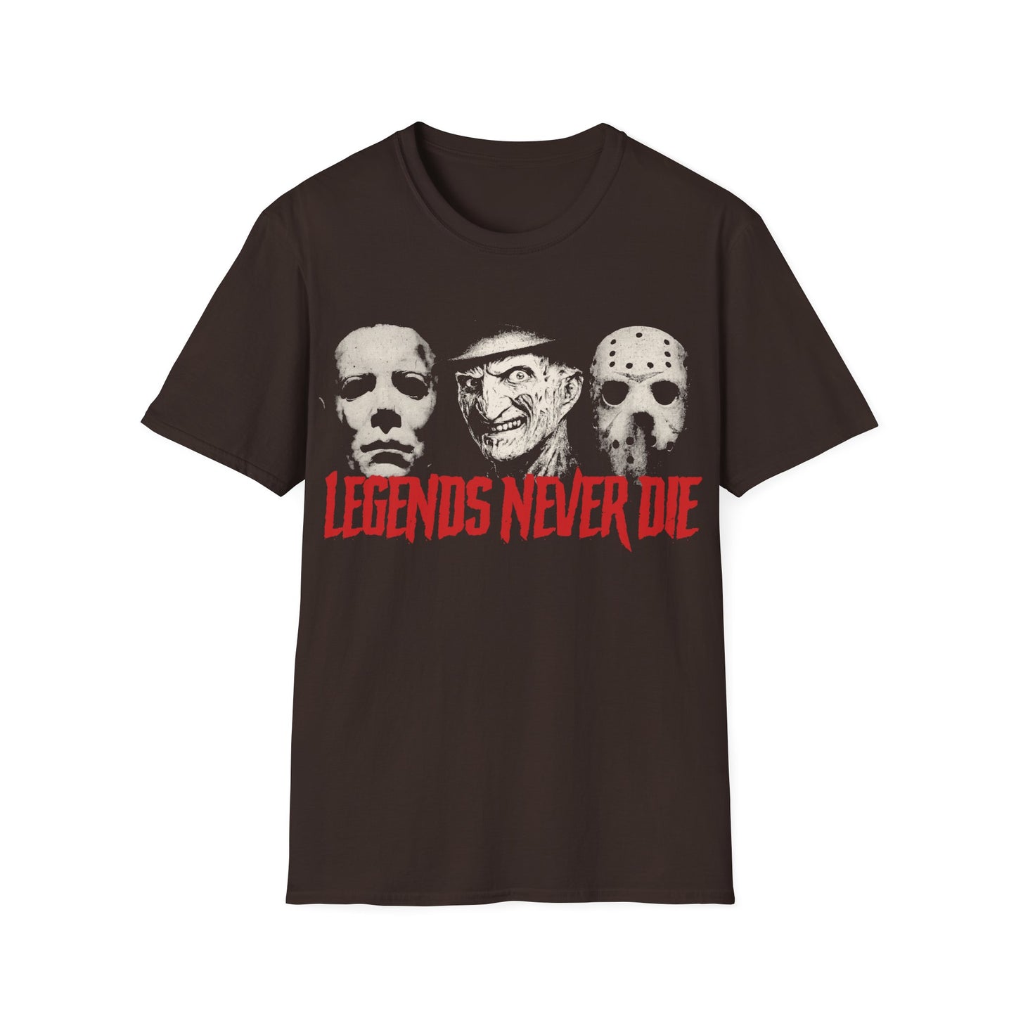 Horror Icons Legends NEVER Die Unisex Softstyle T-Shirt
