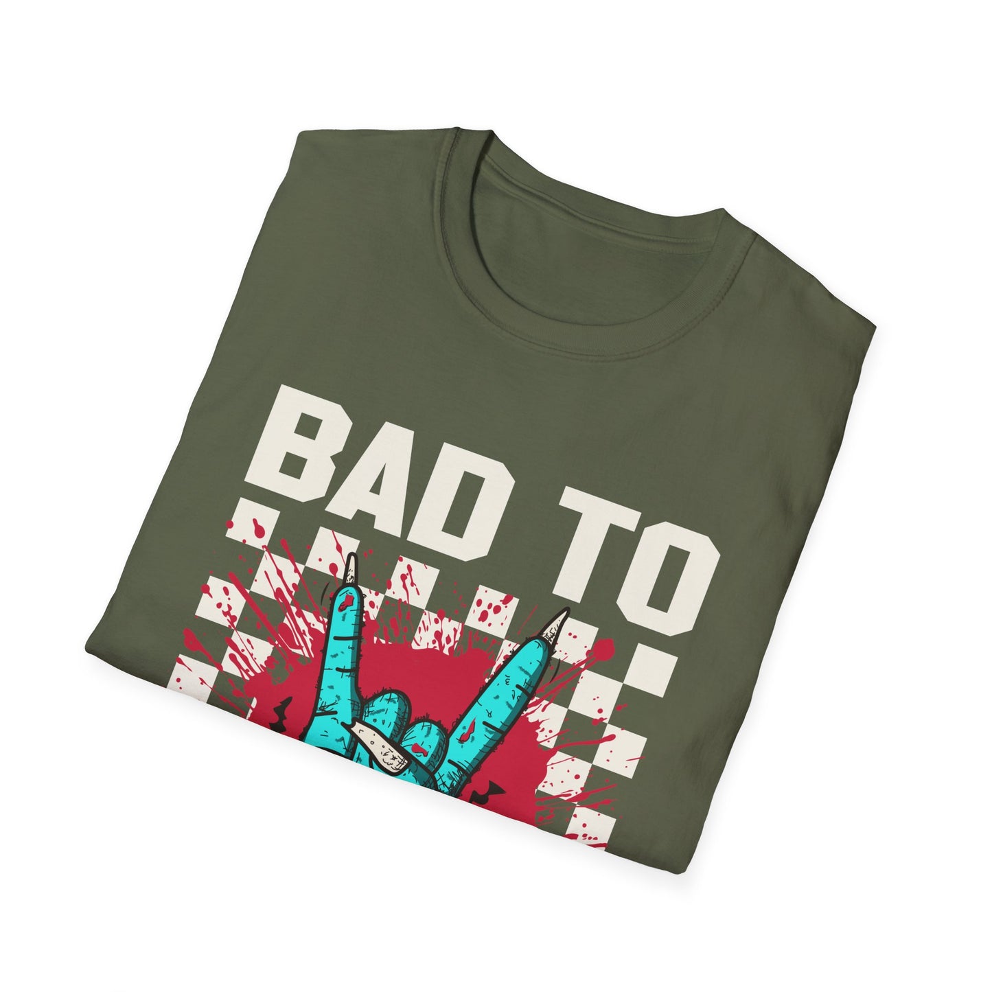 Bad to the Bone Rock On Zombie Unisex Softstyle T-Shirt