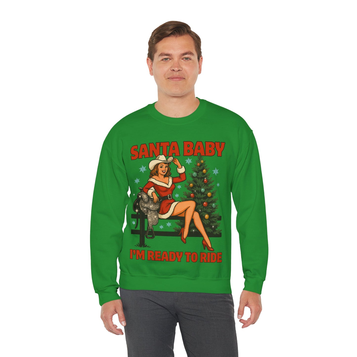 Santa Baby Ready To Ride Unisex Heavy Blend™ Crewneck Sweatshirt
