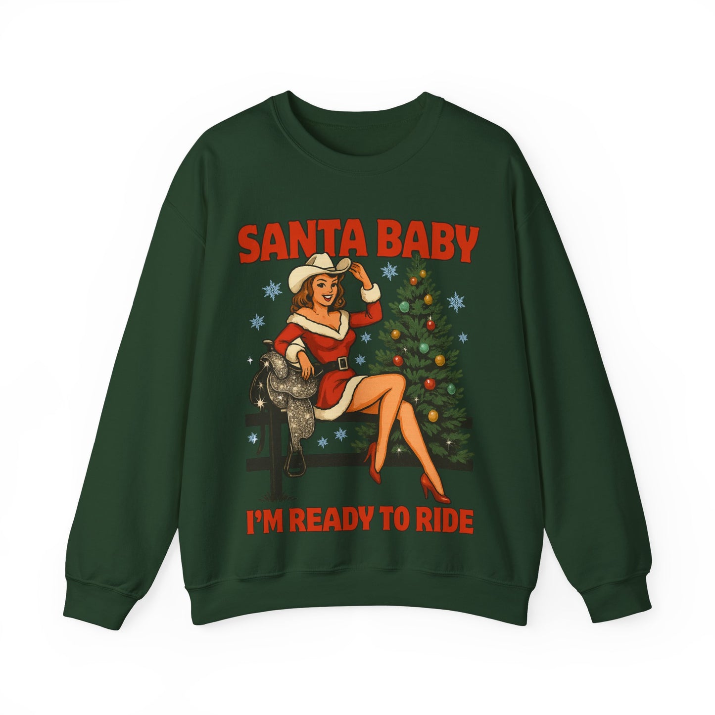 Santa Baby Ready To Ride Unisex Heavy Blend™ Crewneck Sweatshirt