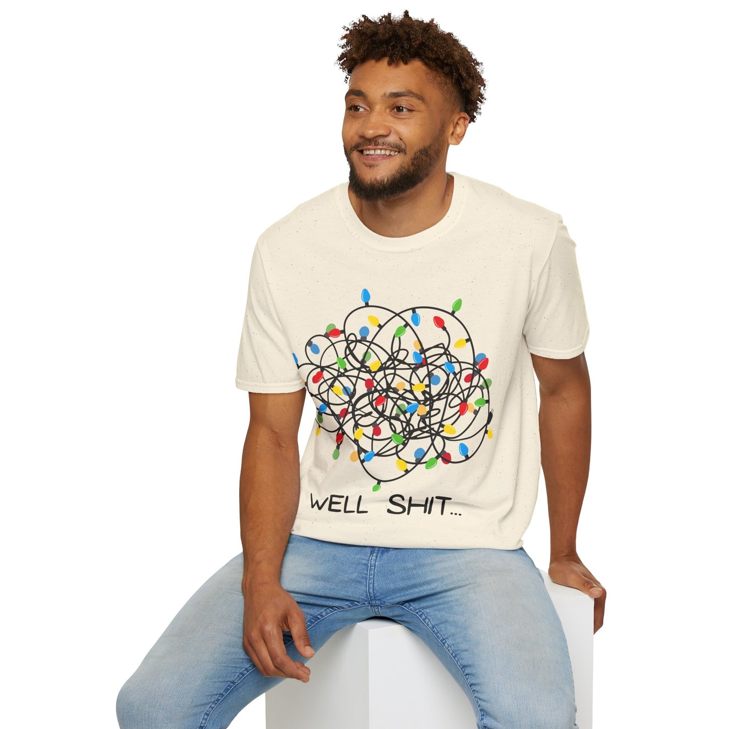 Well Shit Christmas Lights Unisex Softstyle T-Shirt