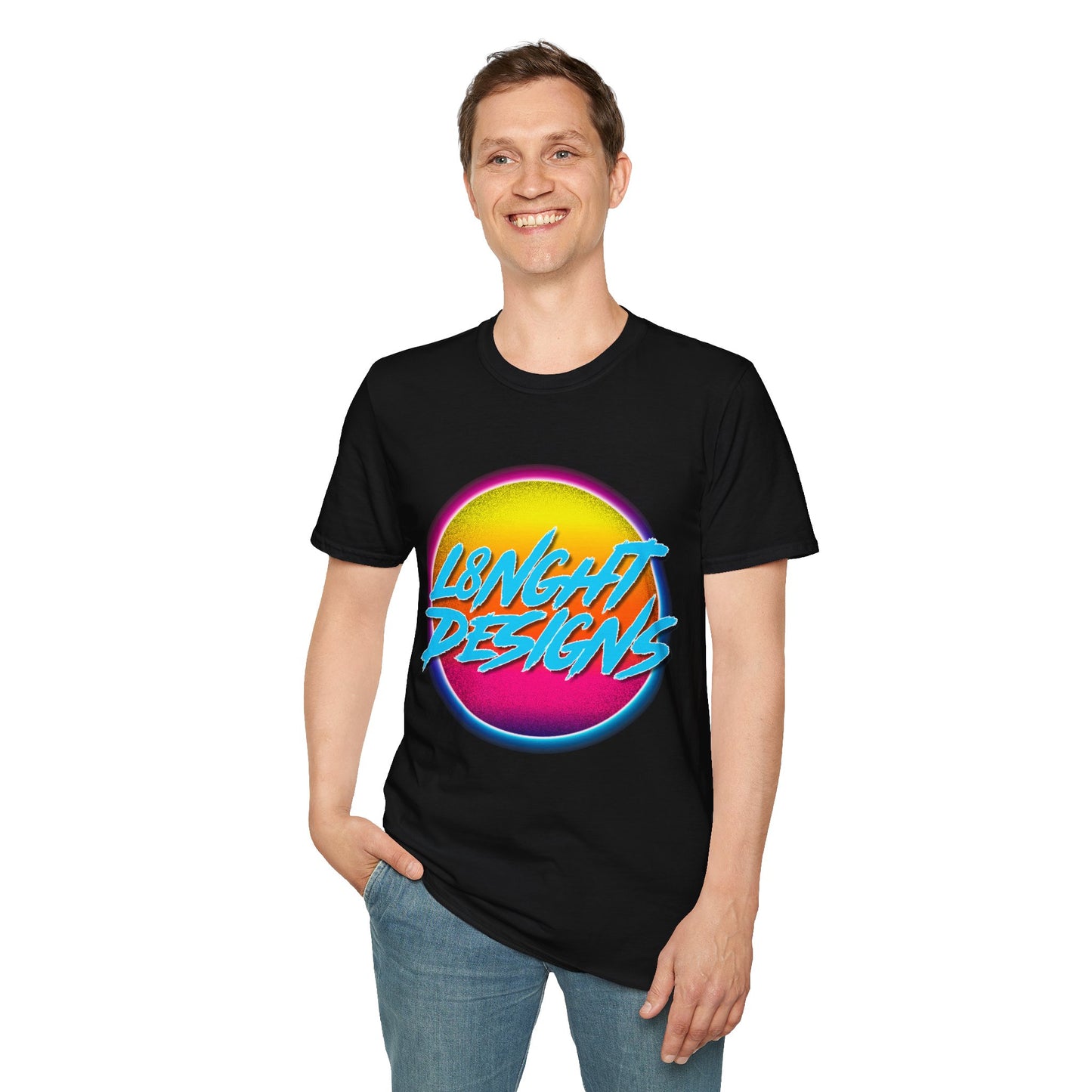 L8NGHT Designs logo Unisex Softstyle T-Shirt