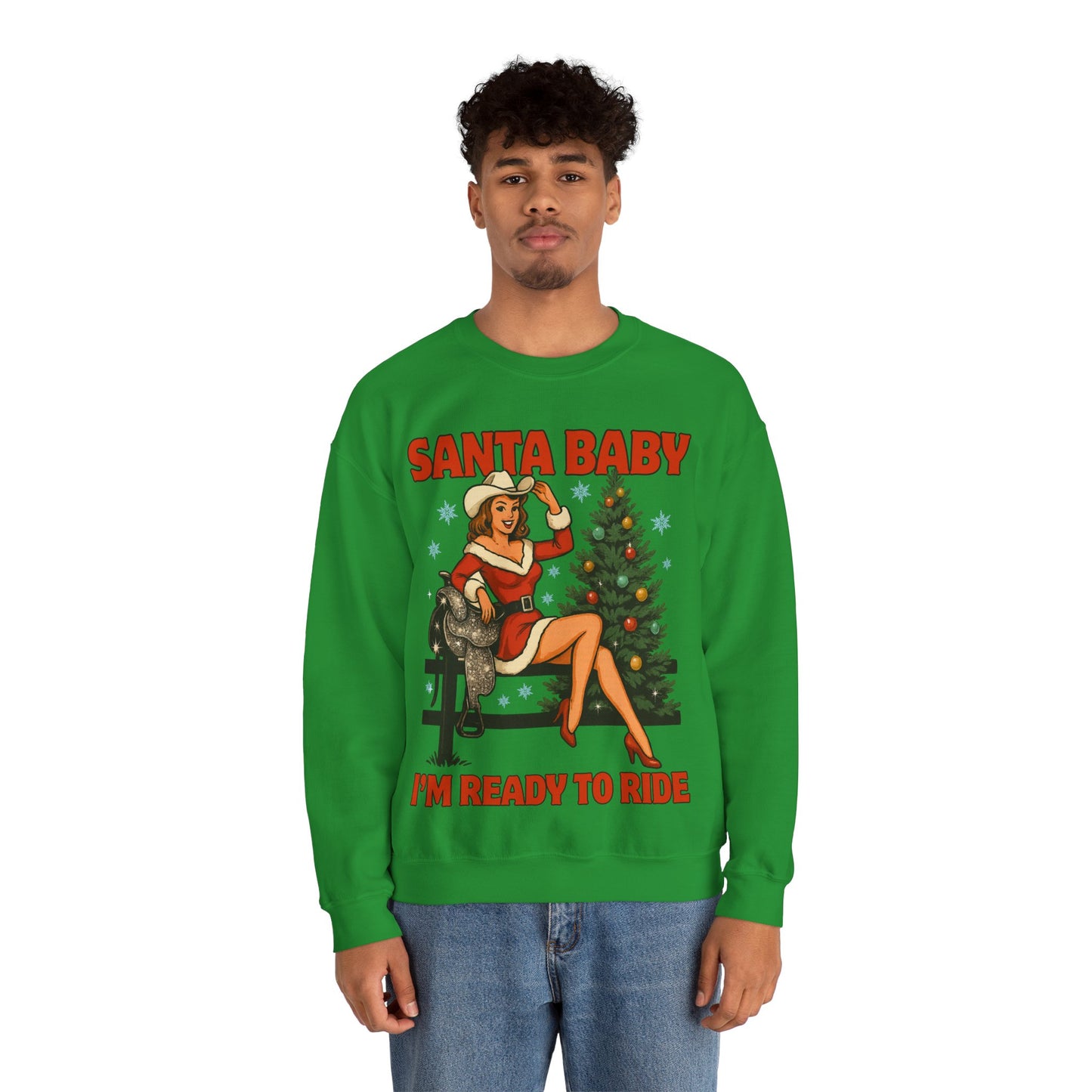 Santa Baby Ready To Ride Unisex Heavy Blend™ Crewneck Sweatshirt