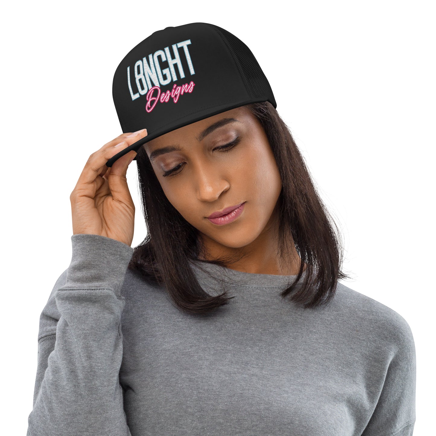 L8NGHT Designs retro 3D logo Trucker Cap