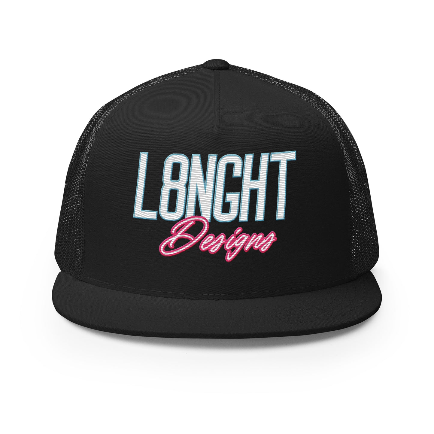 L8NGHT Designs retro 3D logo Trucker Cap