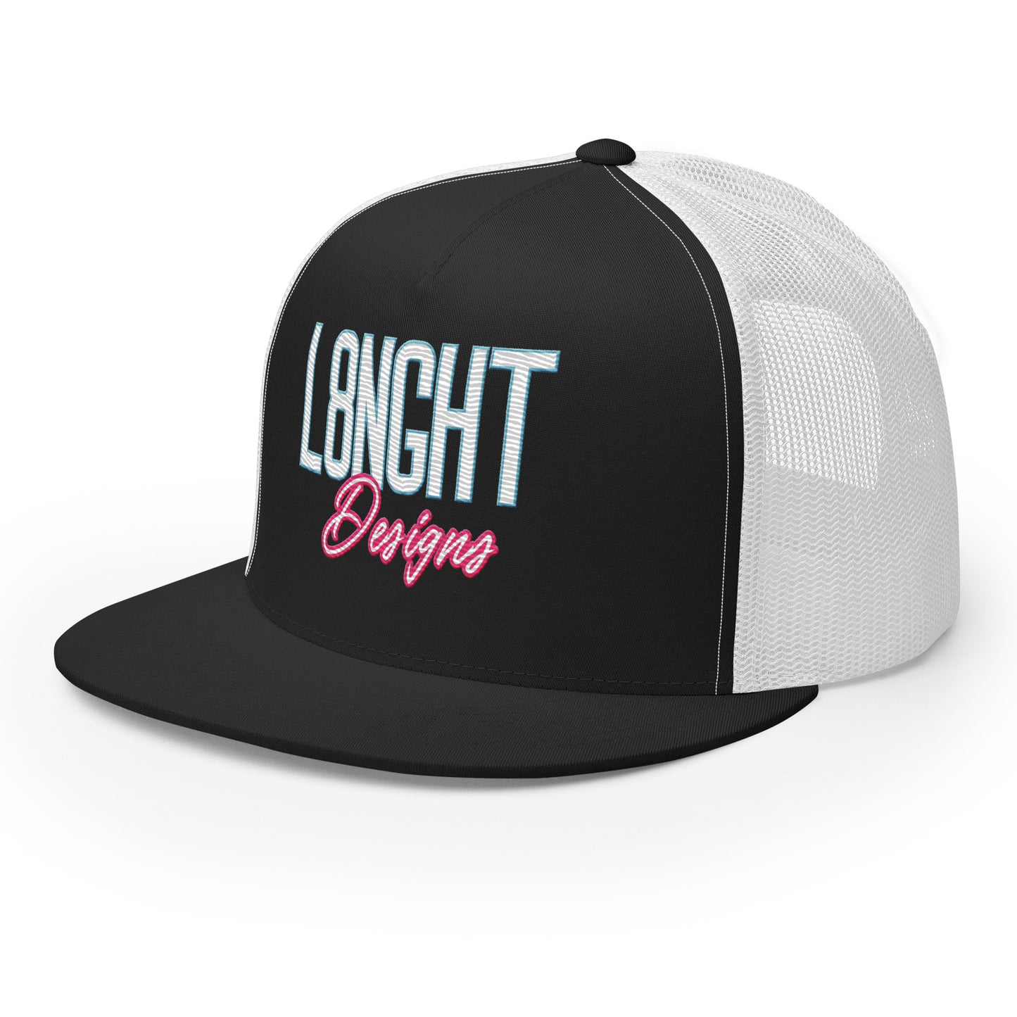 L8NGHT Designs retro 3D logo Trucker Cap