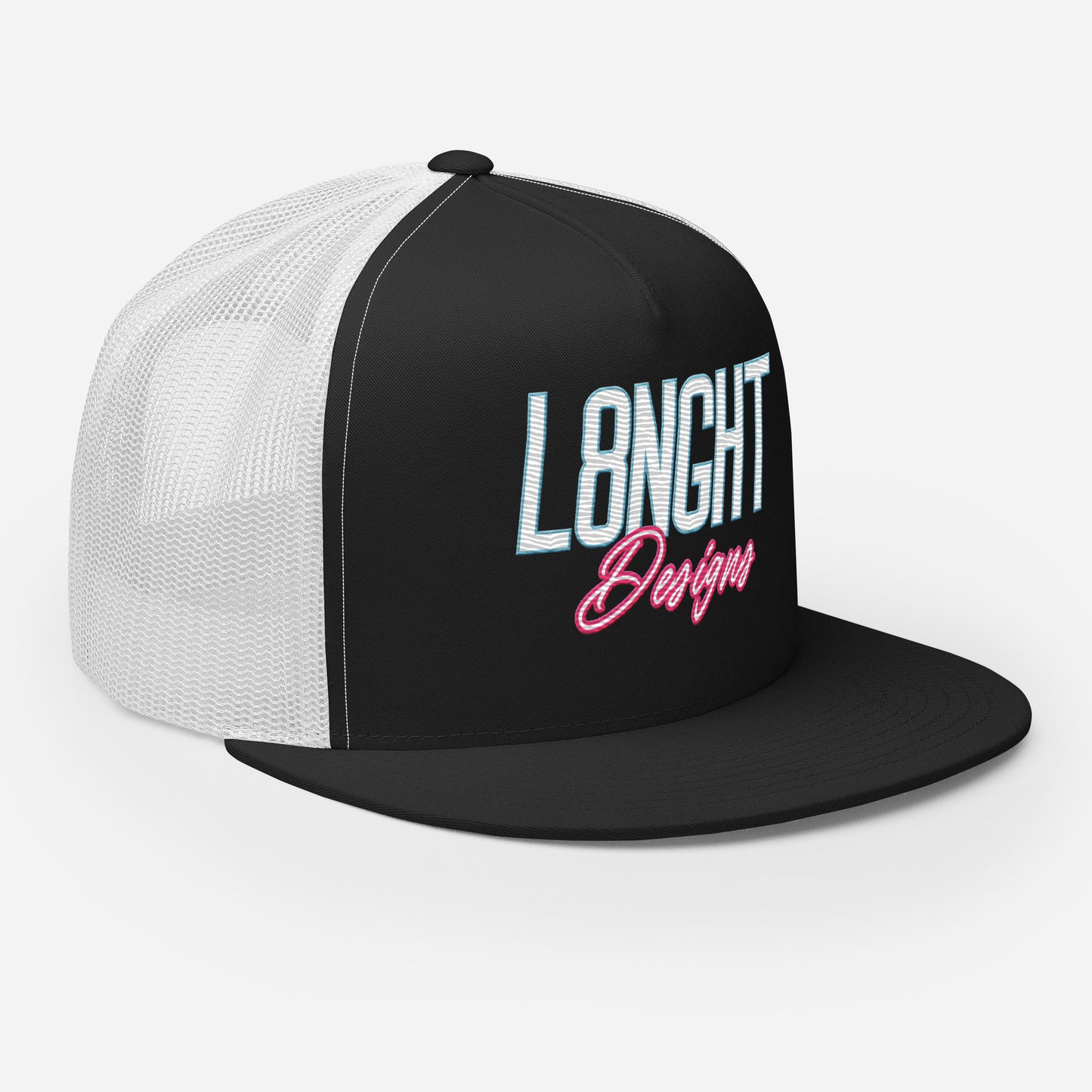 L8NGHT Designs retro 3D logo Trucker Cap