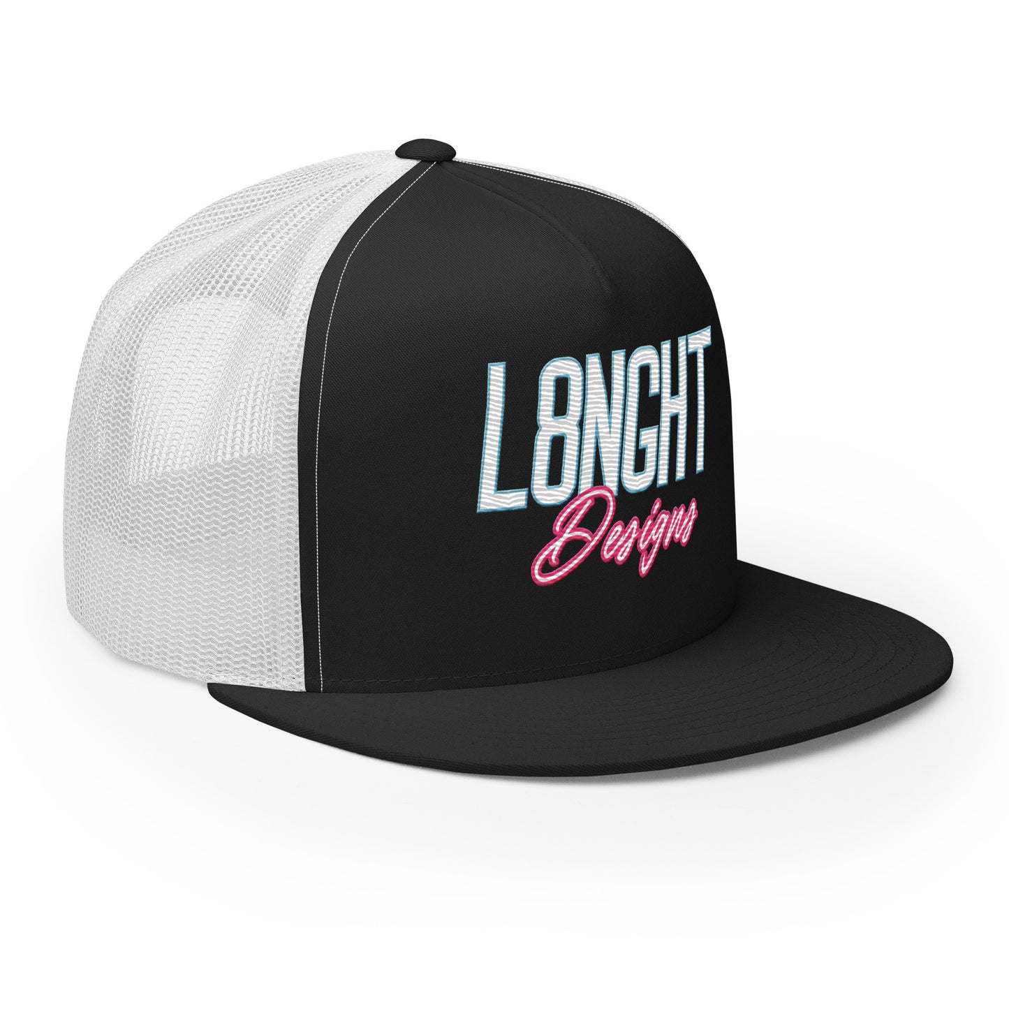 L8NGHT Designs retro 3D logo Trucker Cap