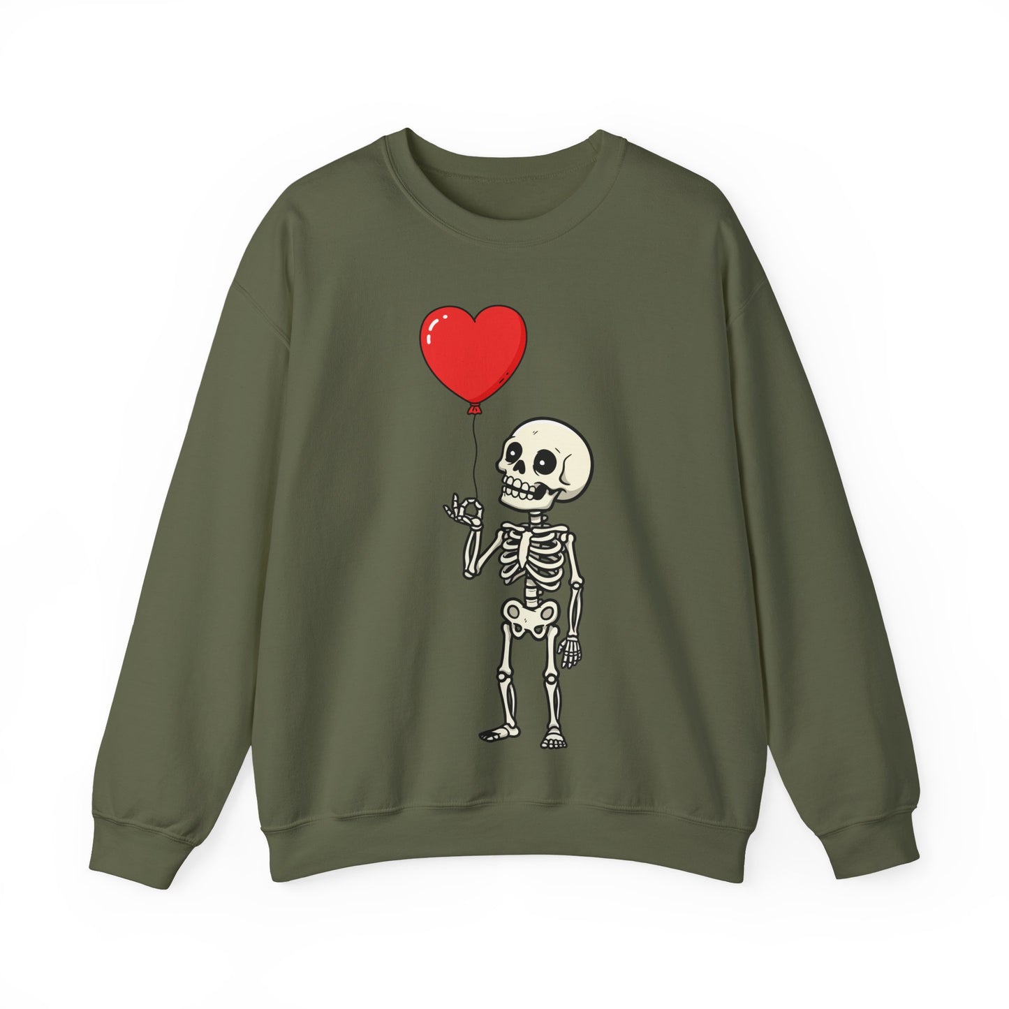 Heart Balloon Skeleton Unisex Heavy Blend™ Crewneck Sweatshirt