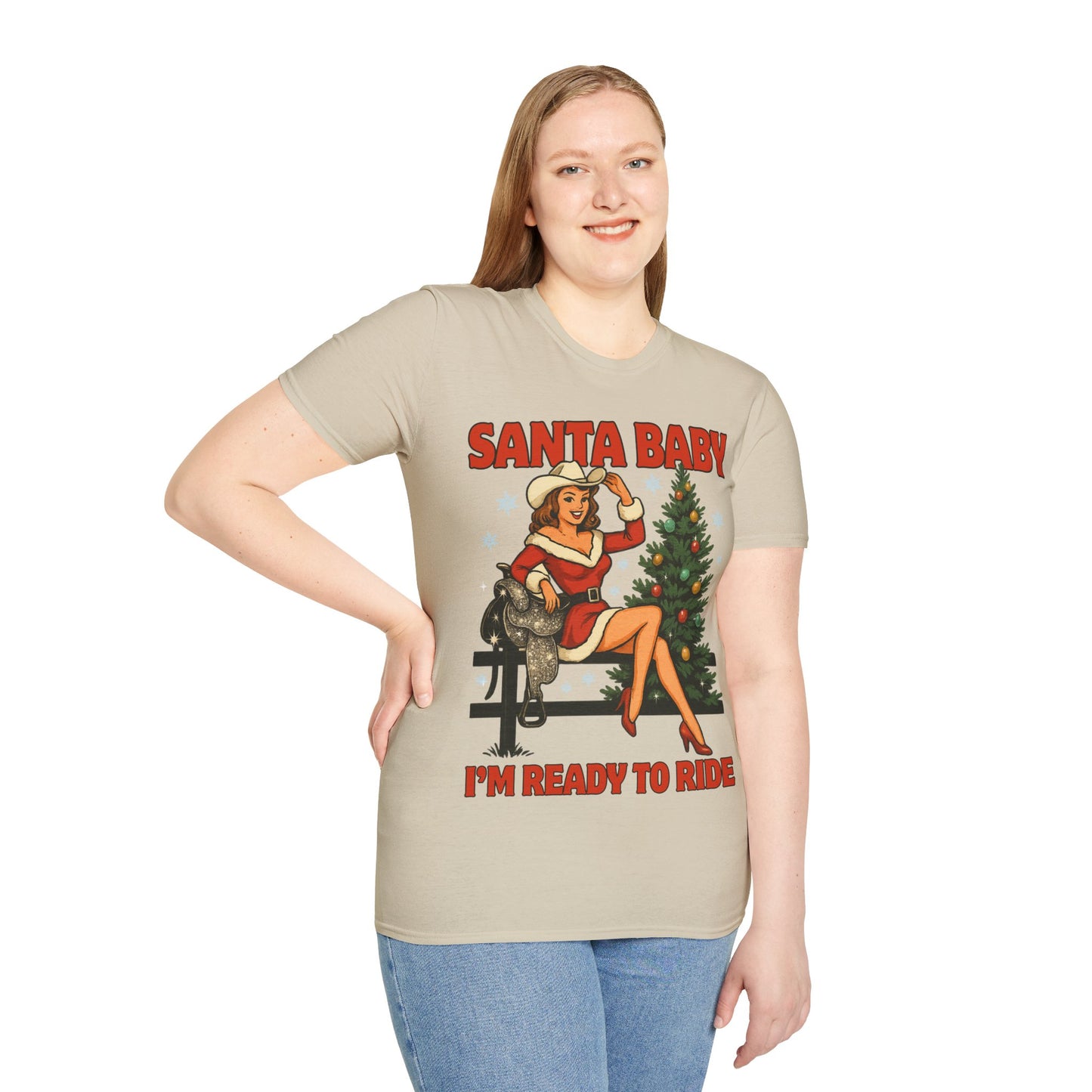 Santa Baby Ready To Ride Unisex Softstyle T-Shirt