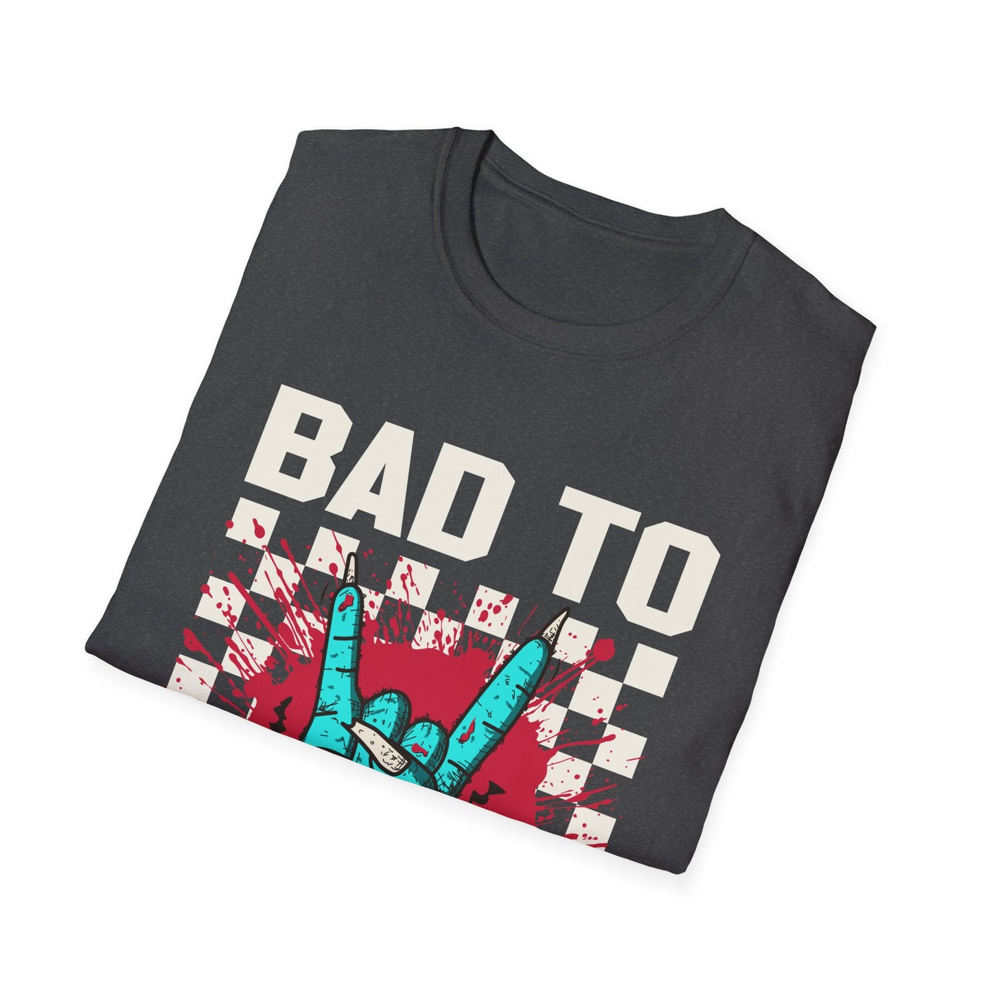 Bad to the Bone Rock On Zombie Unisex Softstyle T-Shirt