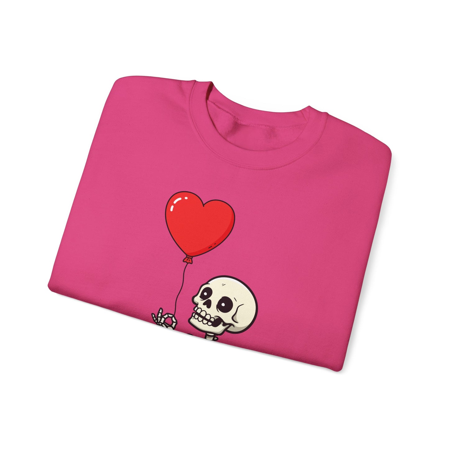 Heart Balloon Skeleton Unisex Heavy Blend™ Crewneck Sweatshirt