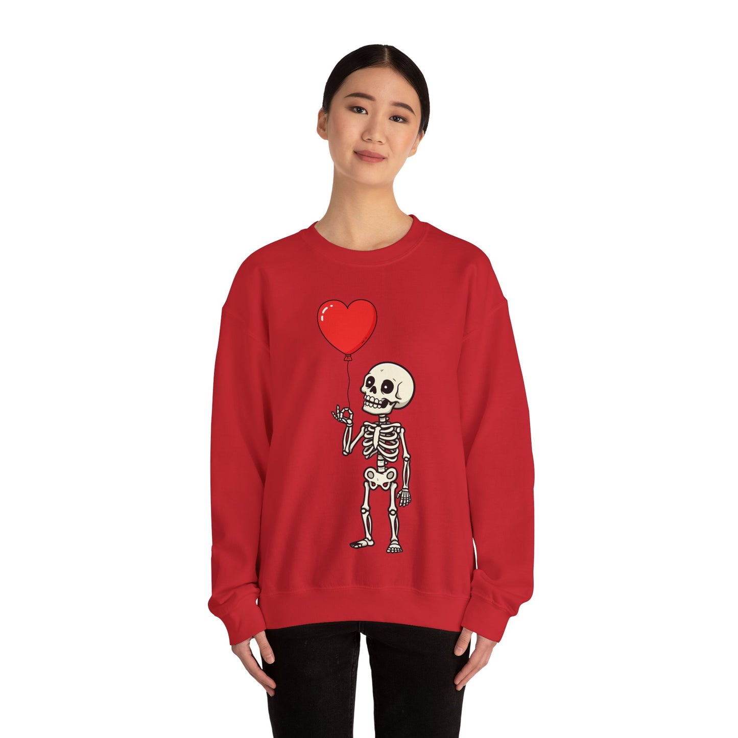 Heart Balloon Skeleton Unisex Heavy Blend™ Crewneck Sweatshirt