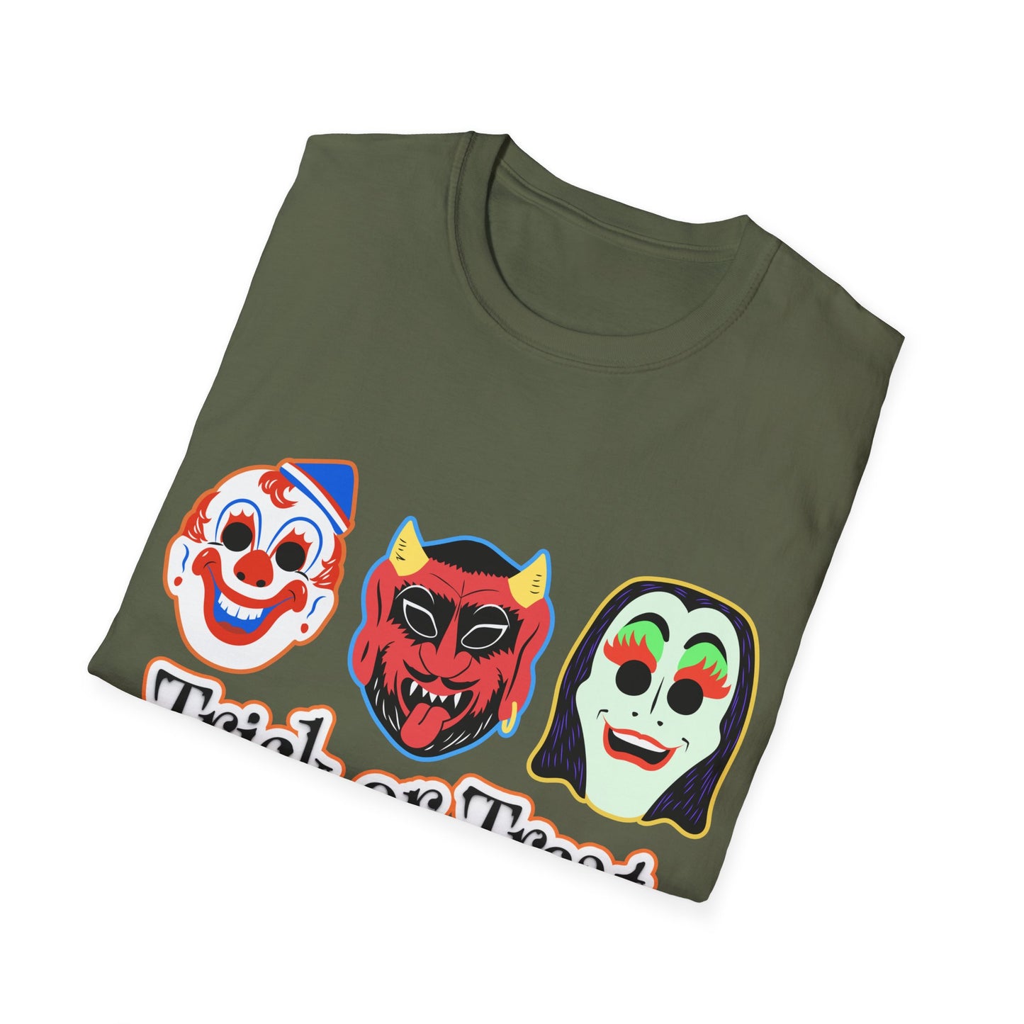 Trick or Treat Masks Unisex Softstyle T-Shirt