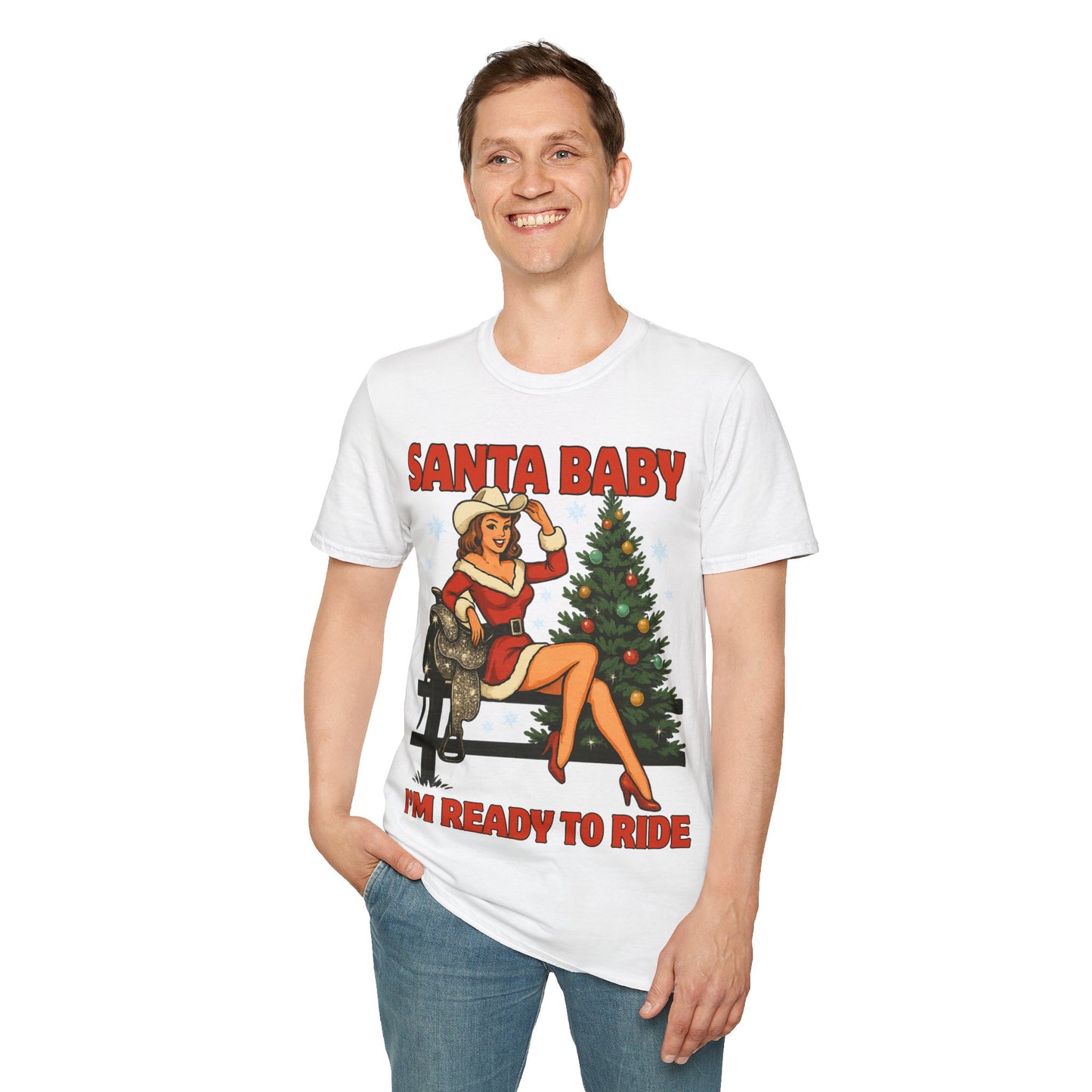 Santa Baby Ready To Ride Unisex Softstyle T-Shirt
