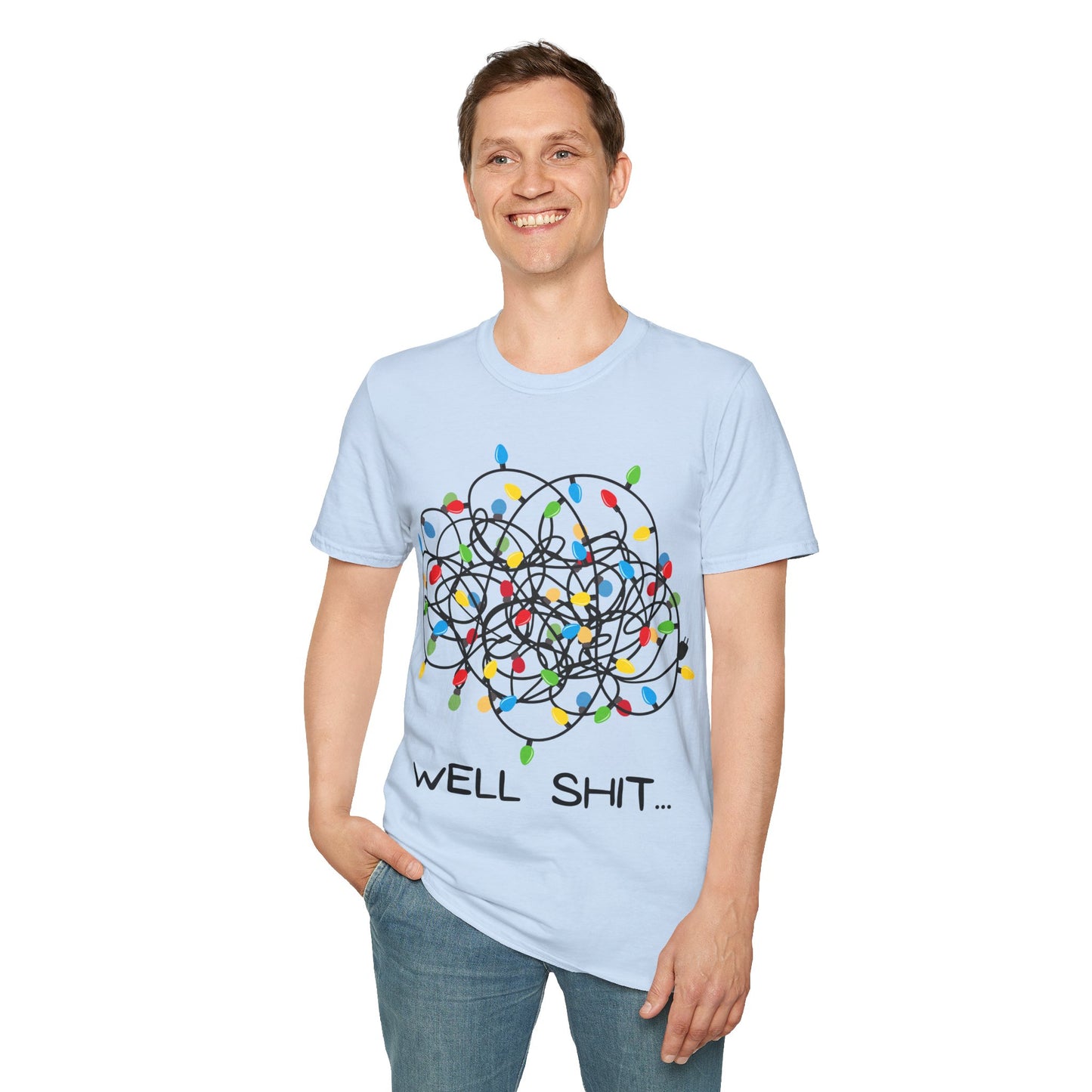 Well Shit Christmas Lights Unisex Softstyle T-Shirt
