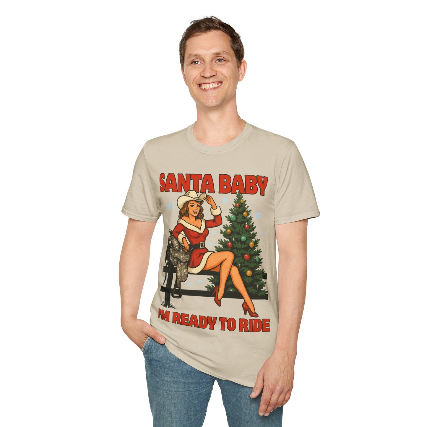 Santa Baby Ready To Ride Unisex Softstyle T-Shirt
