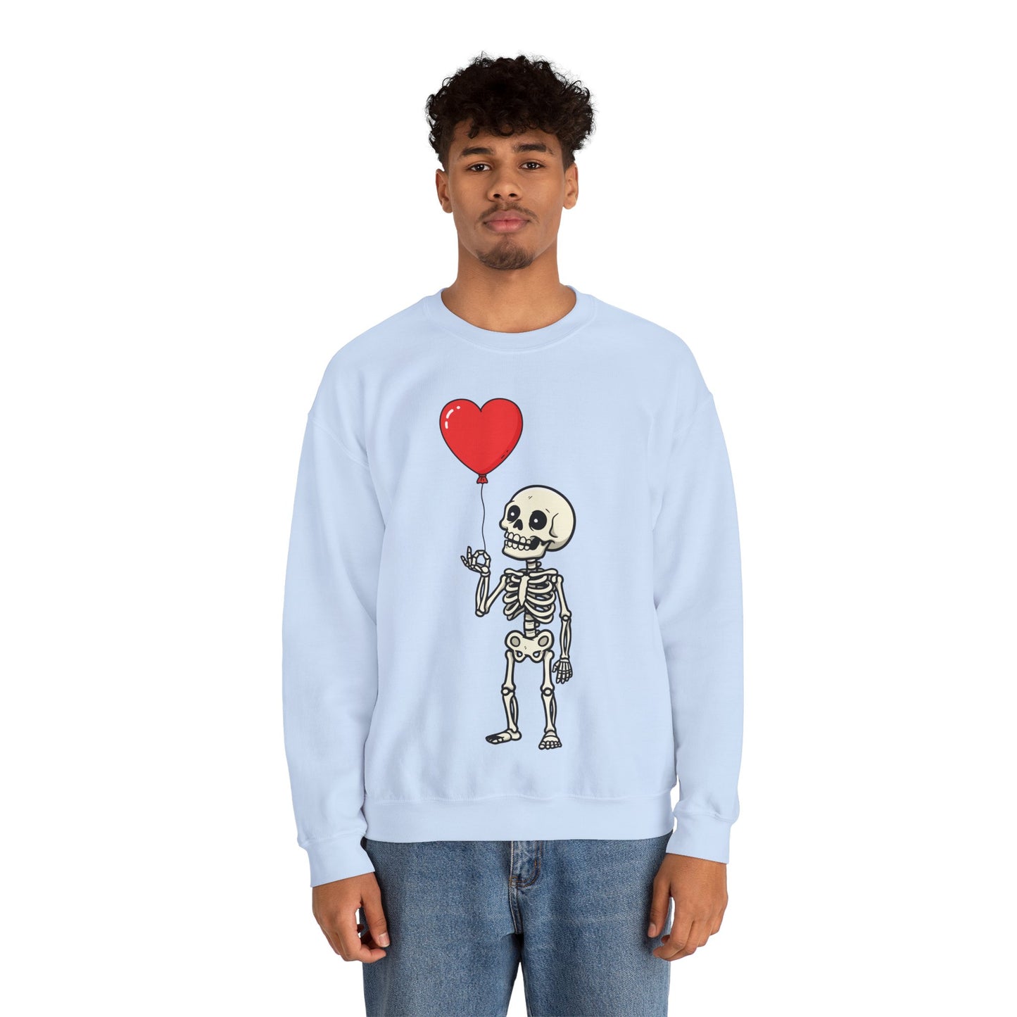 Heart Balloon Skeleton Unisex Heavy Blend™ Crewneck Sweatshirt