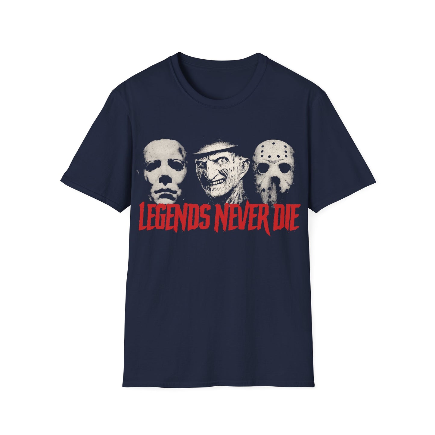 Horror Icons Legends NEVER Die Unisex Softstyle T-Shirt