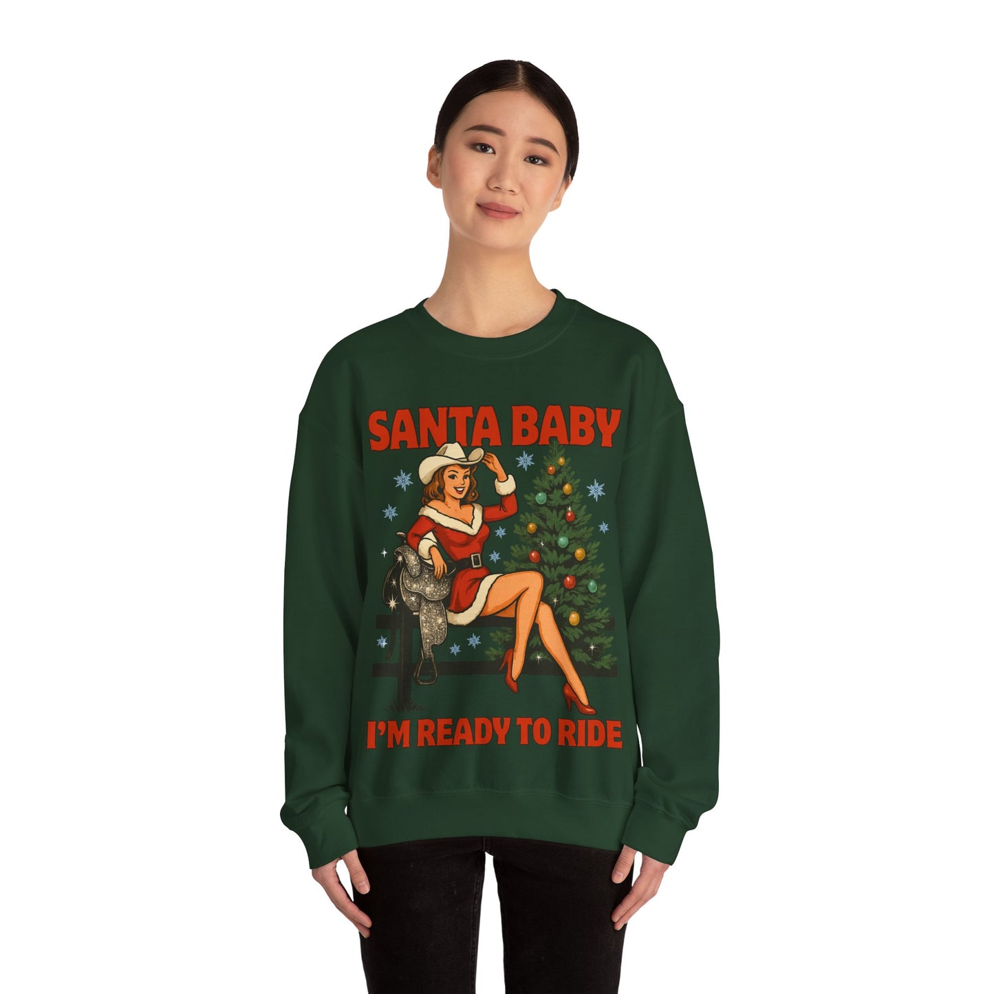 Santa Baby Ready To Ride Unisex Heavy Blend™ Crewneck Sweatshirt