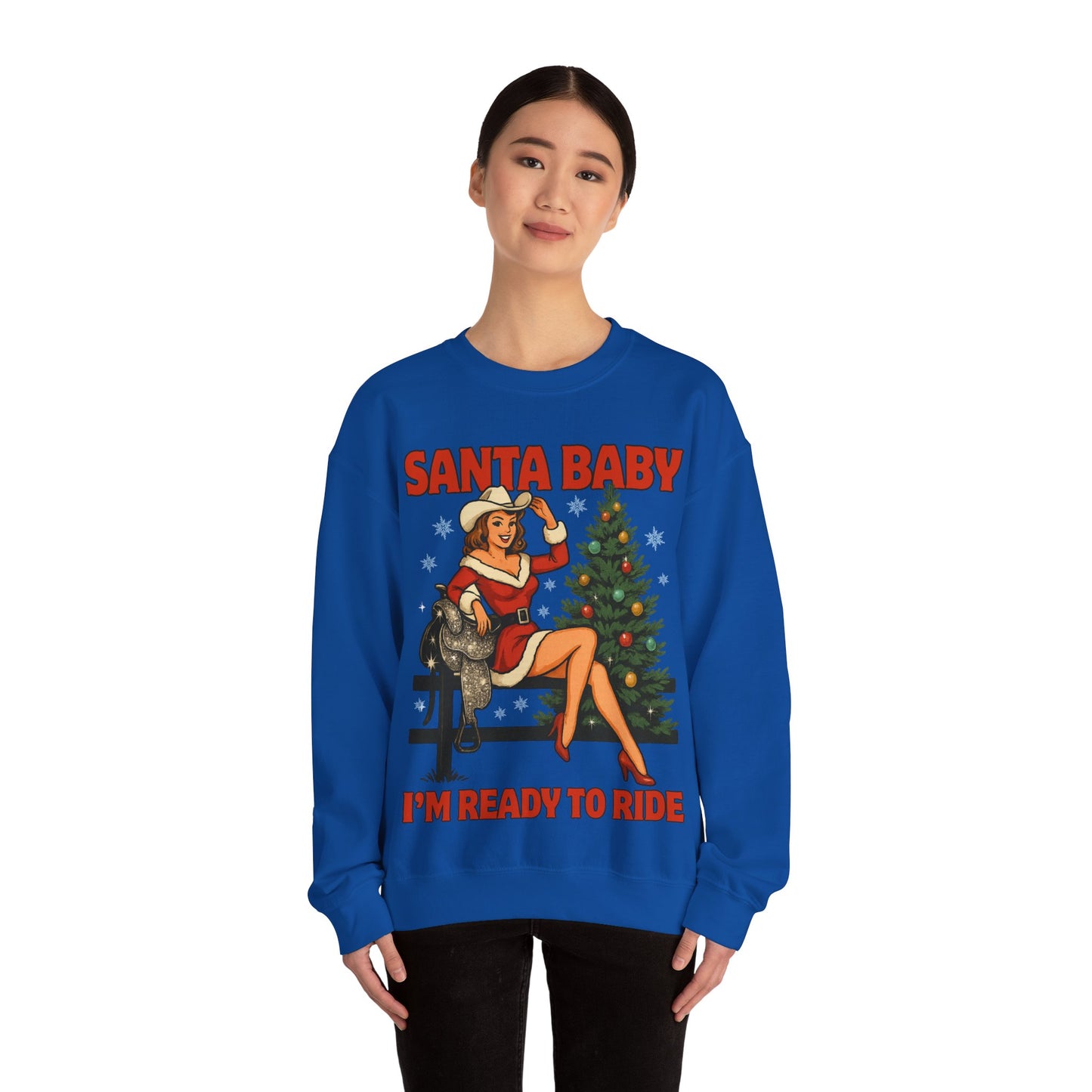 Santa Baby Ready To Ride Unisex Heavy Blend™ Crewneck Sweatshirt