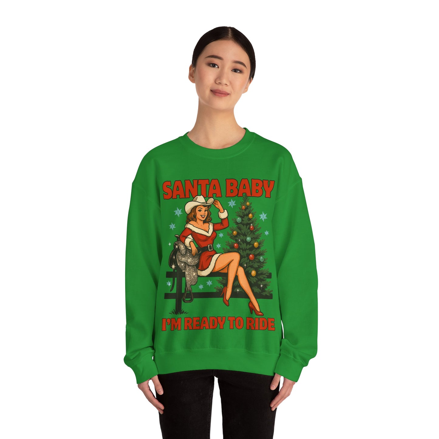 Santa Baby Ready To Ride Unisex Heavy Blend™ Crewneck Sweatshirt
