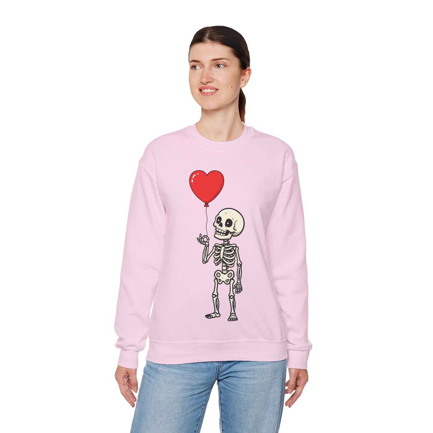 Heart Balloon Skeleton Unisex Heavy Blend™ Crewneck Sweatshirt