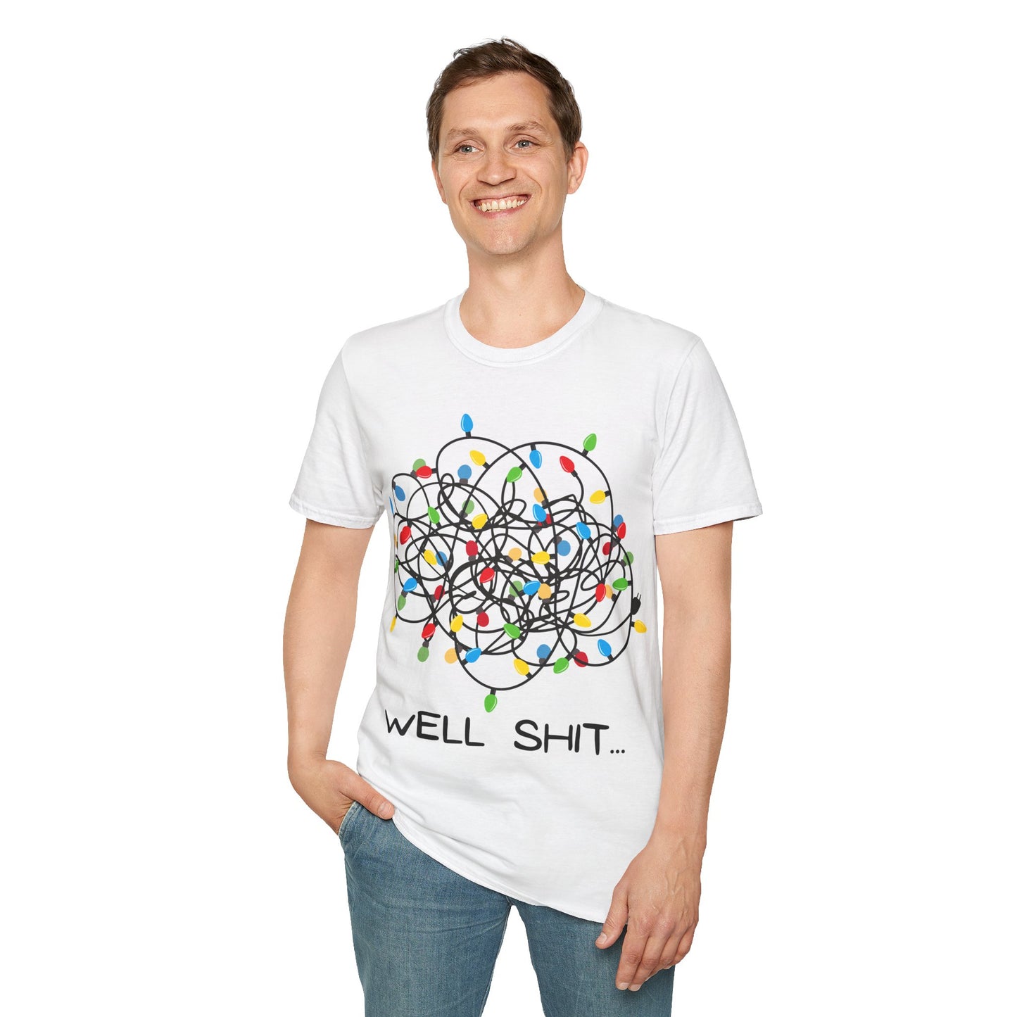 Well Shit Christmas Lights Unisex Softstyle T-Shirt