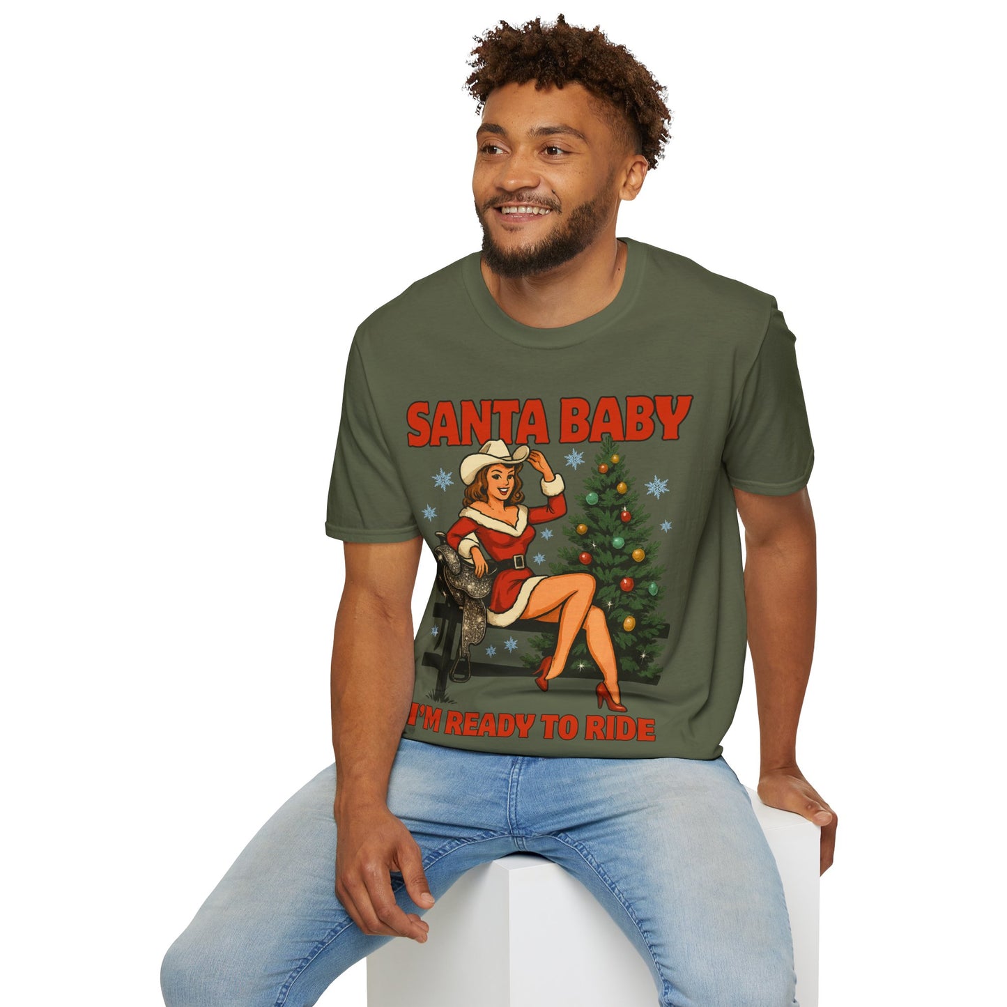 Santa Baby Ready To Ride Unisex Softstyle T-Shirt
