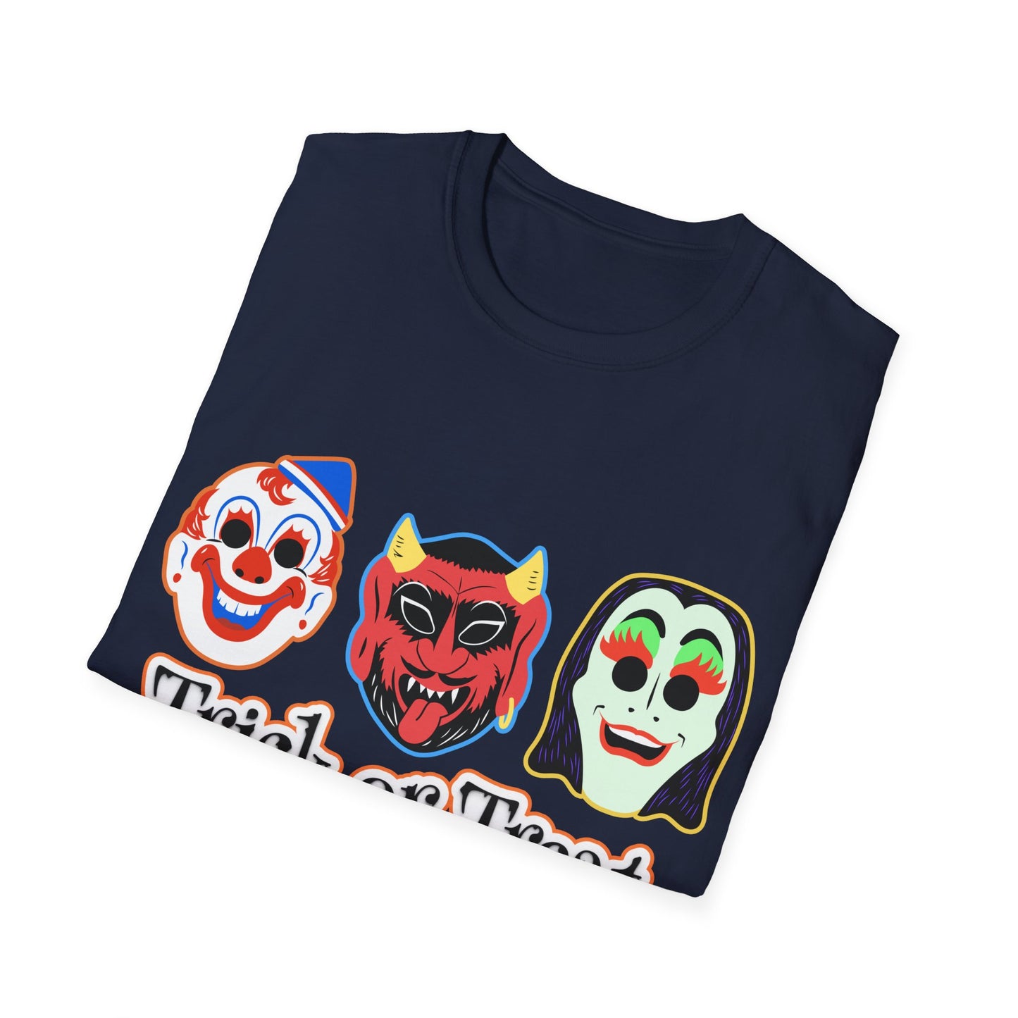 Trick or Treat Masks Unisex Softstyle T-Shirt