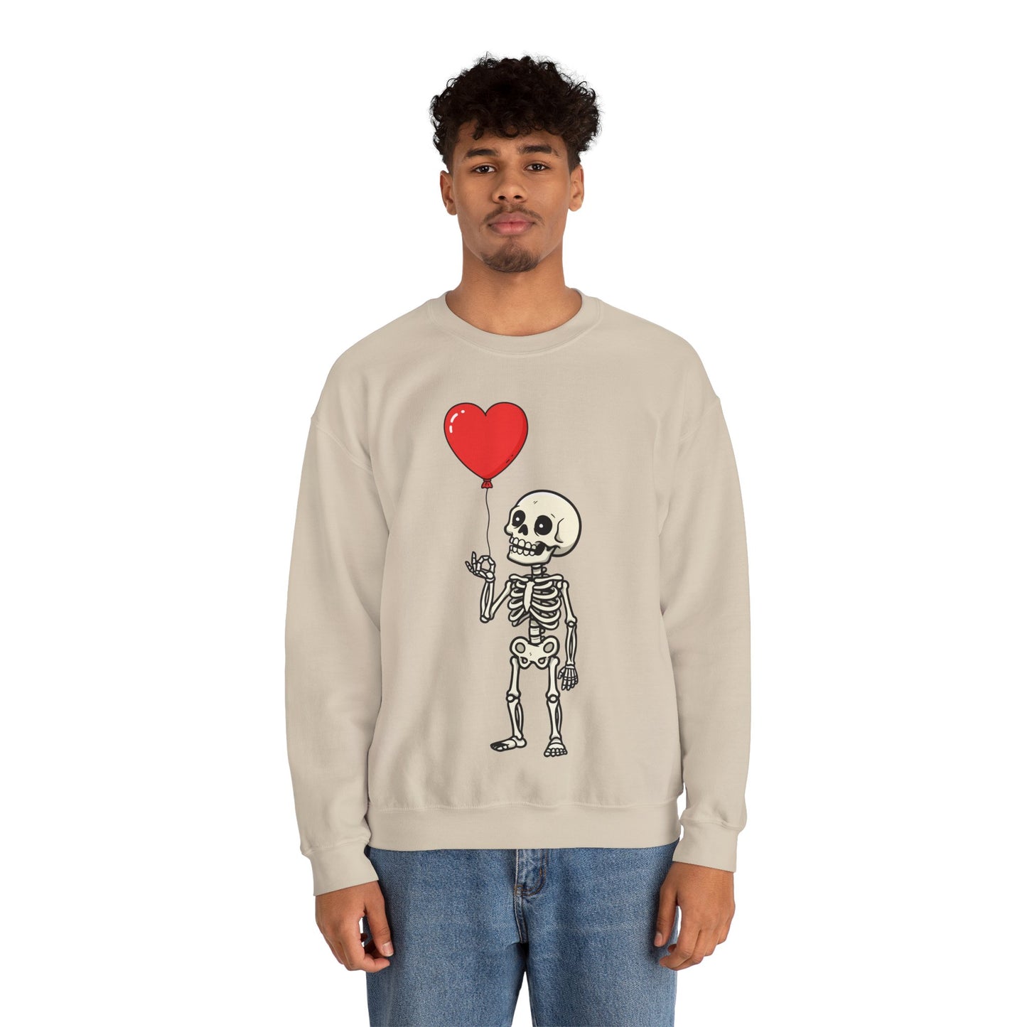 Heart Balloon Skeleton Unisex Heavy Blend™ Crewneck Sweatshirt