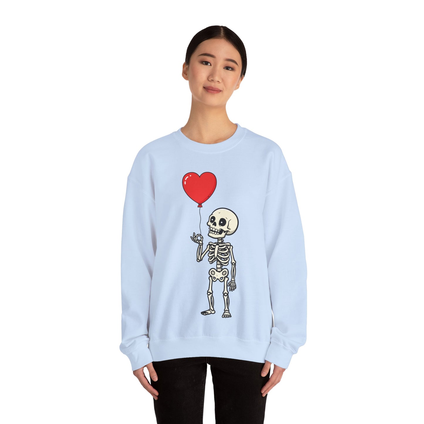 Heart Balloon Skeleton Unisex Heavy Blend™ Crewneck Sweatshirt