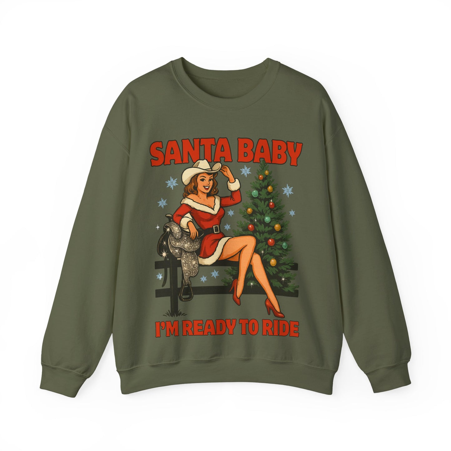 Santa Baby Ready To Ride Unisex Heavy Blend™ Crewneck Sweatshirt