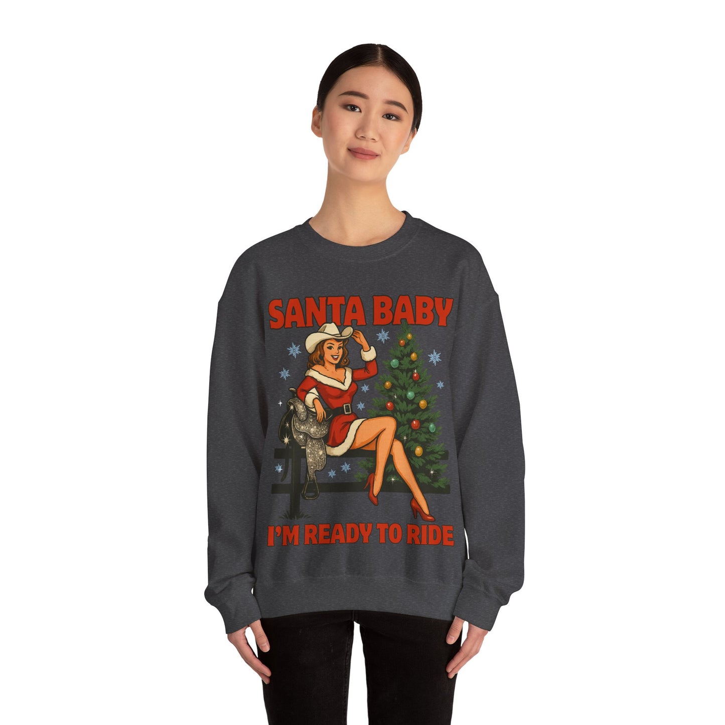 Santa Baby Ready To Ride Unisex Heavy Blend™ Crewneck Sweatshirt