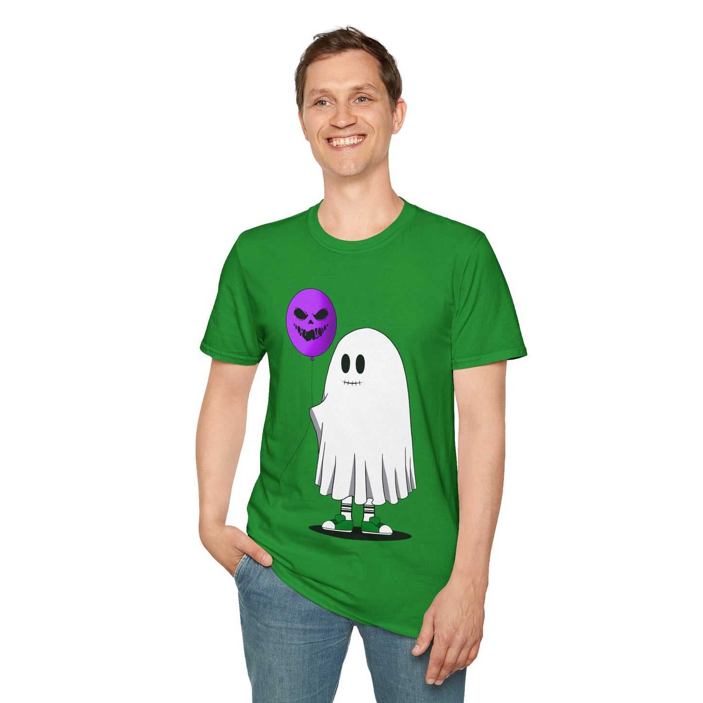 Halloween Balloon Ghost Unisex Softstyle T-Shirt