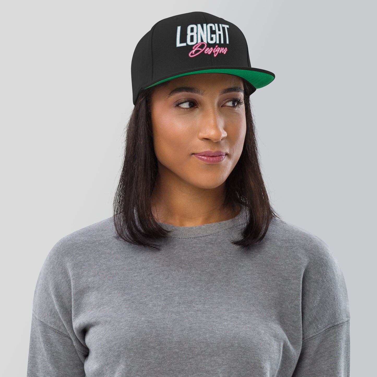 L8NGHT Designs retro 3D logo Snapback Hat