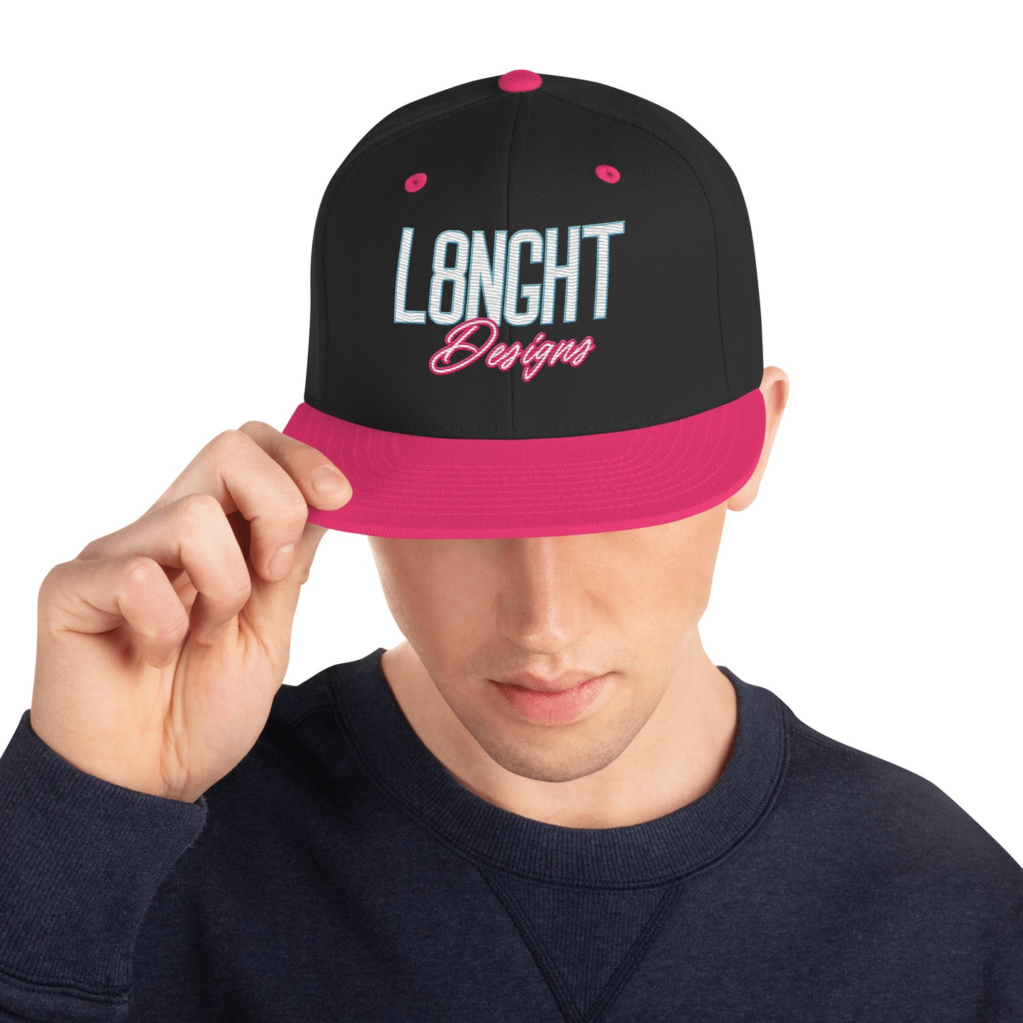 L8NGHT Designs retro 3D logo Snapback Hat