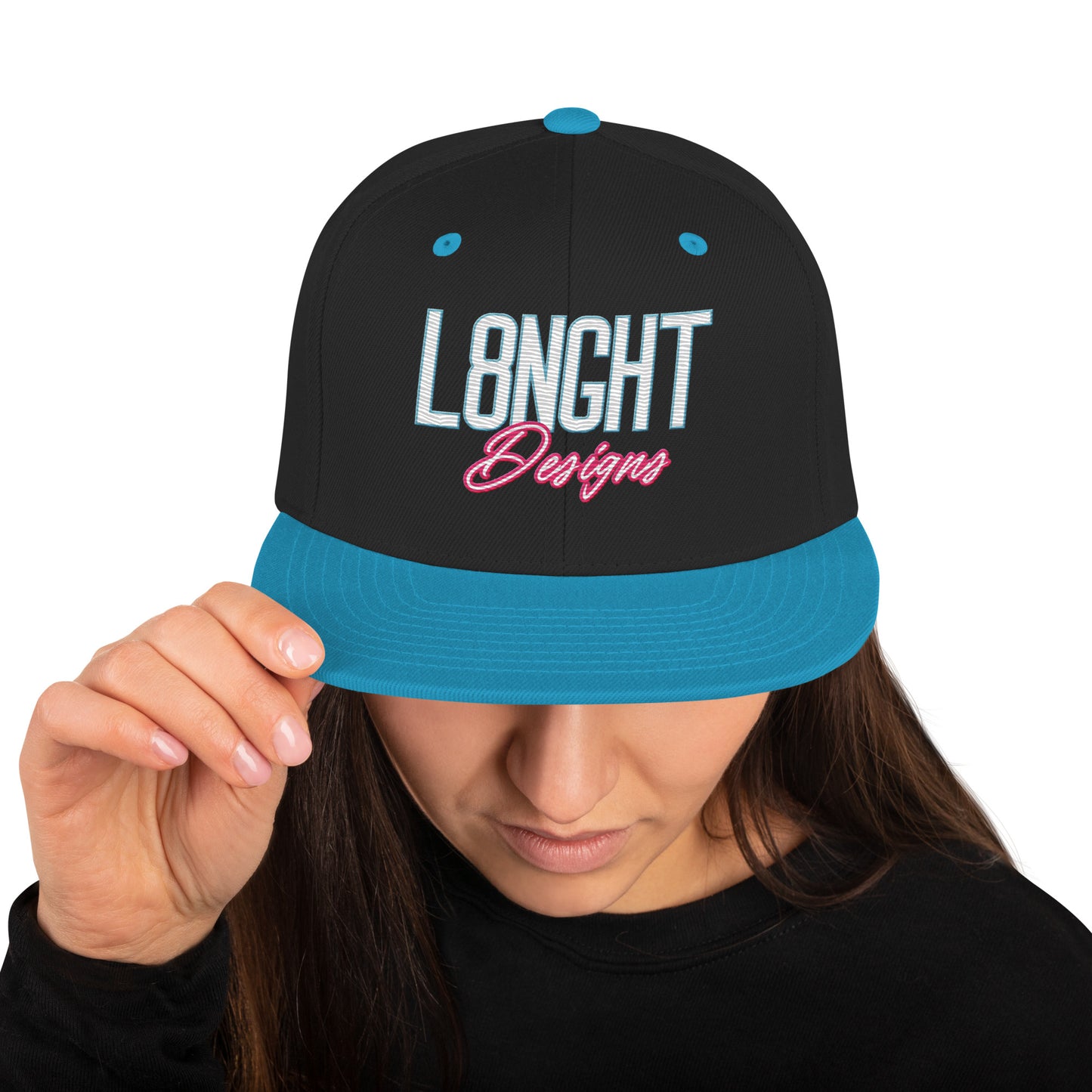 L8NGHT Designs retro 3D logo Snapback Hat