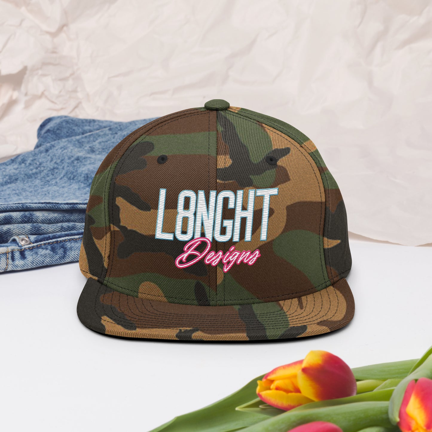 L8NGHT Designs retro 3D logo Snapback Hat