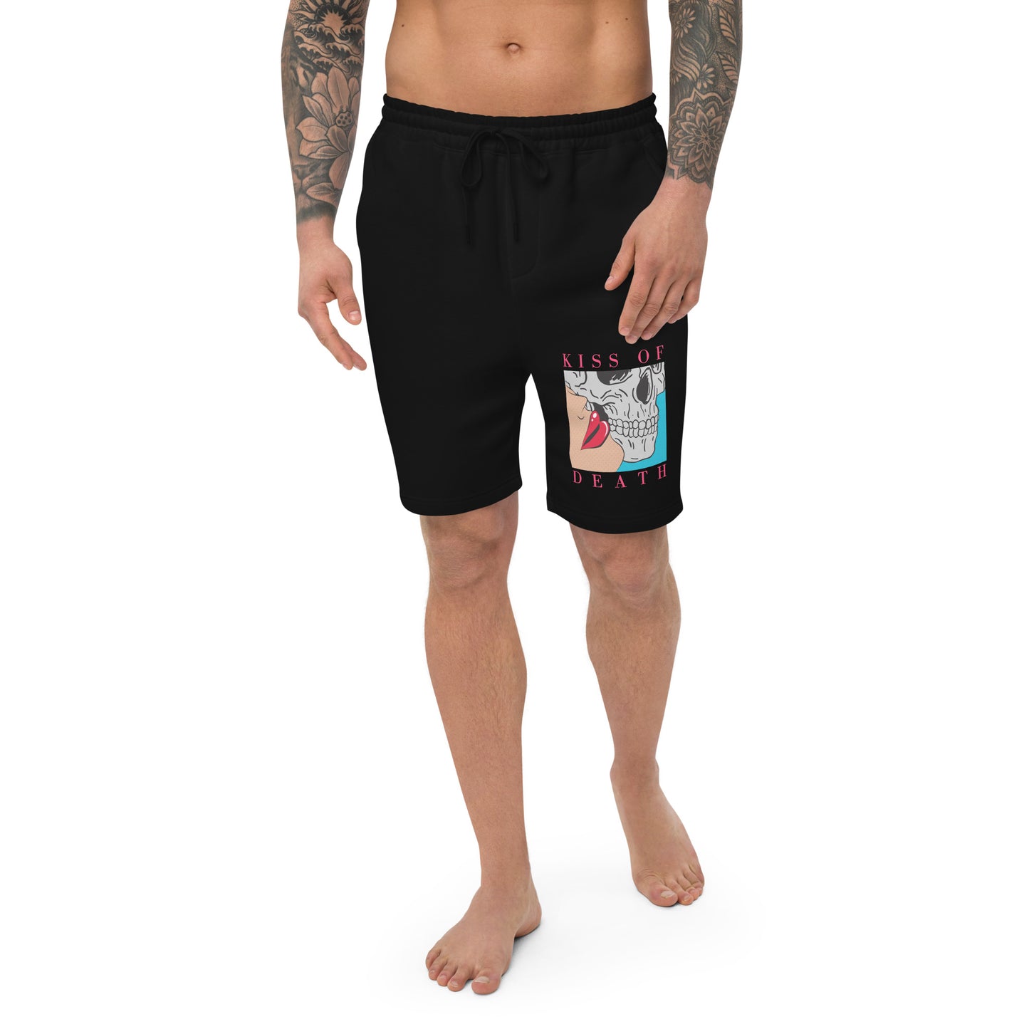 Kiss of Death pop art Men's fleece shorts