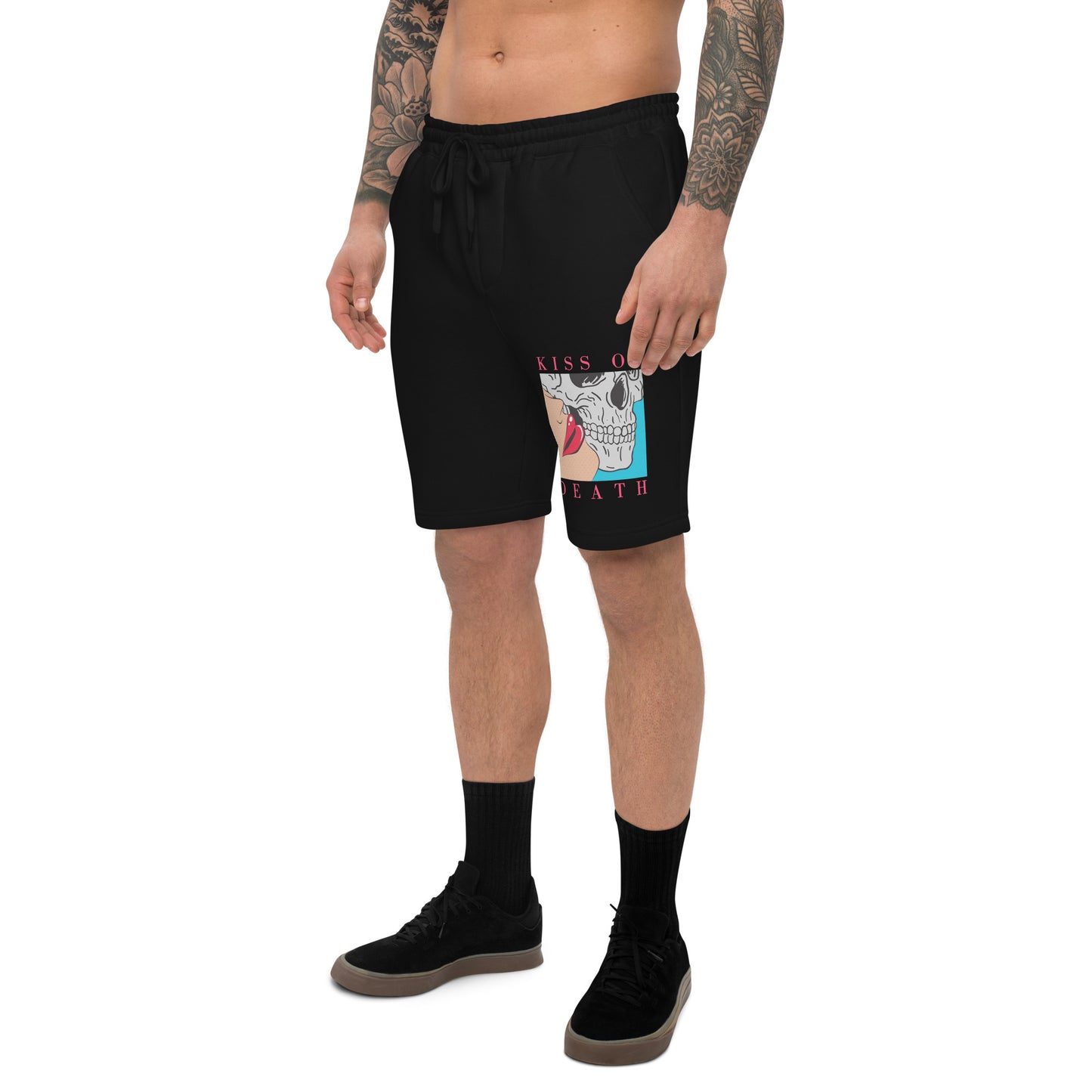 Kiss of Death pop art Men's fleece shorts