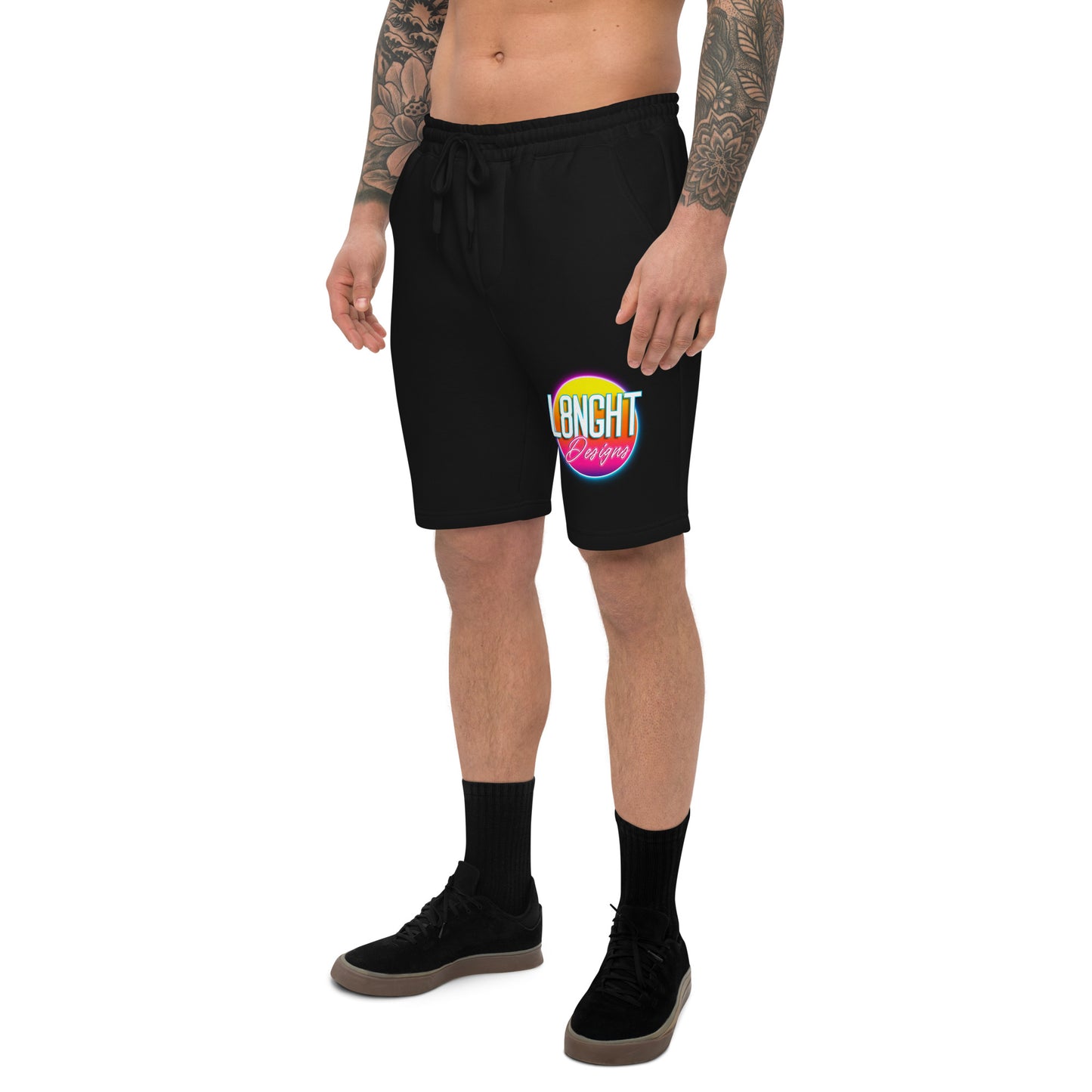 L8NGHT 3D neon logo Men's fleece shorts