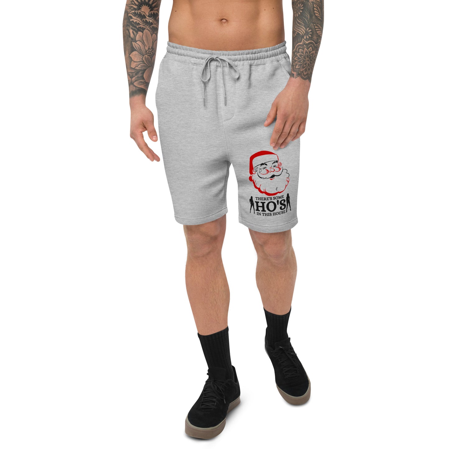 There's some HO's in this house Santa Men's fleece shorts