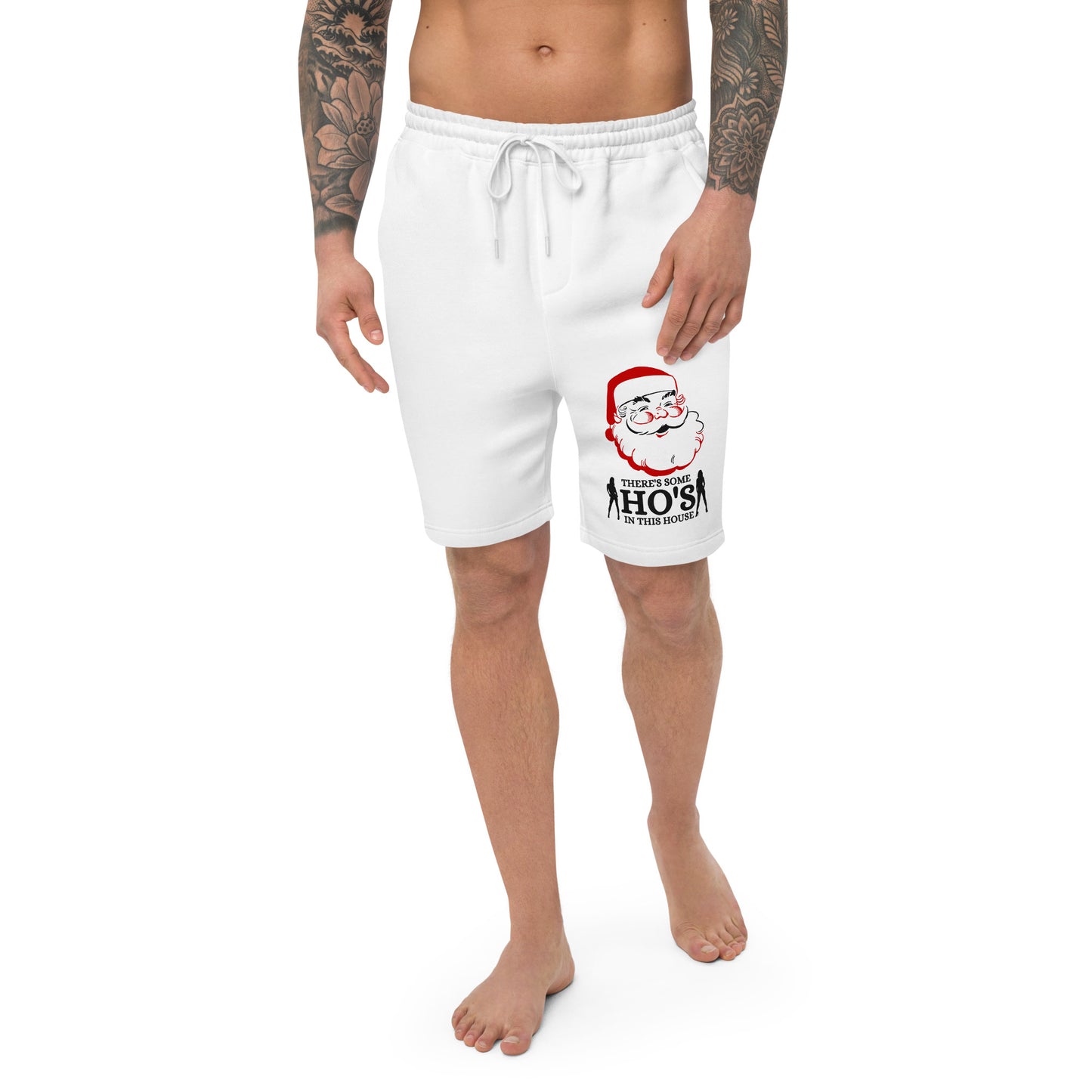 There's some HO's in this house Santa Men's fleece shorts